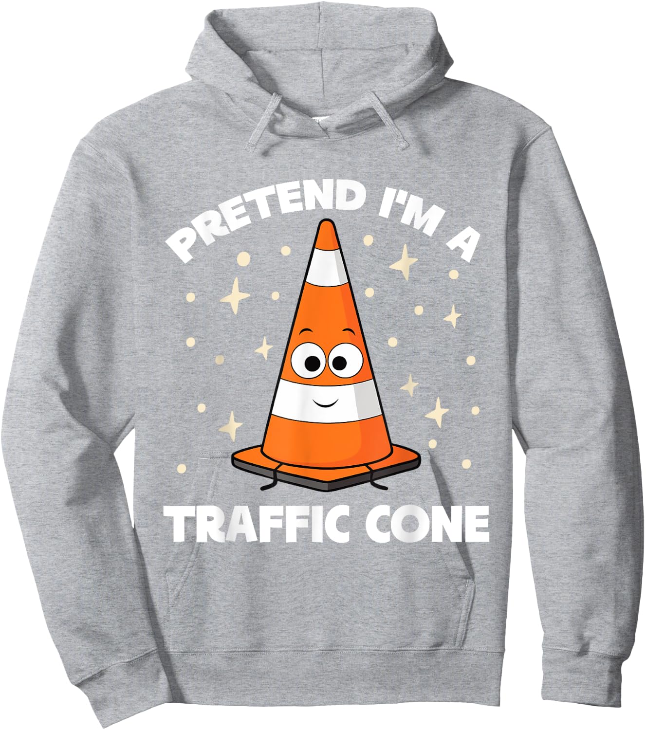 Safety Road Cone Lazy Halloween Pretend I'm A Traffic Cone Hoodie - Hoodie | Ash