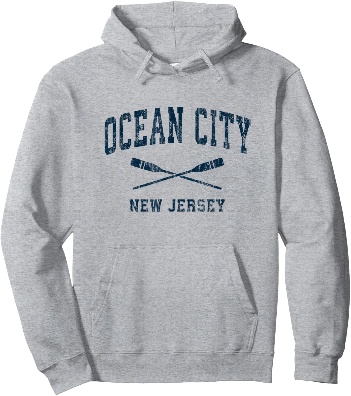 Ocean City New Jersey Vintage Nautical Paddles Sports Oars Hoodie - Hoodie | Ash