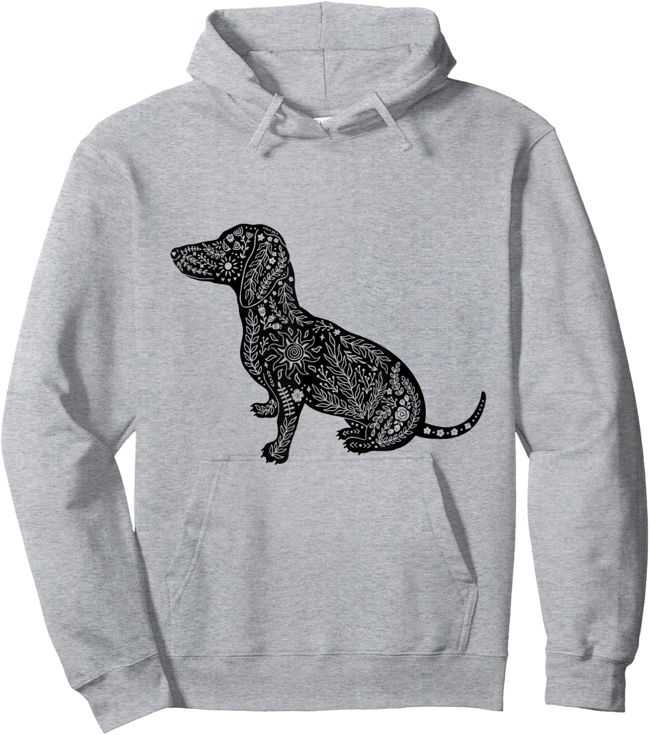 Dachshund Dog Breed Pet Animal Lover Boho Floral Women Hoodie - Hoodie | Ash