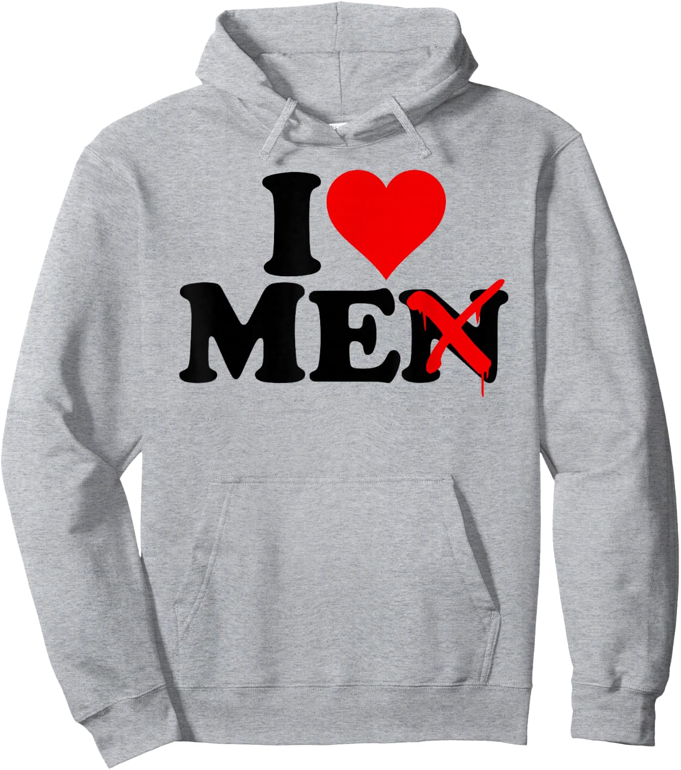I Love Heart Me Men Hoodie - Hoodie | Ash