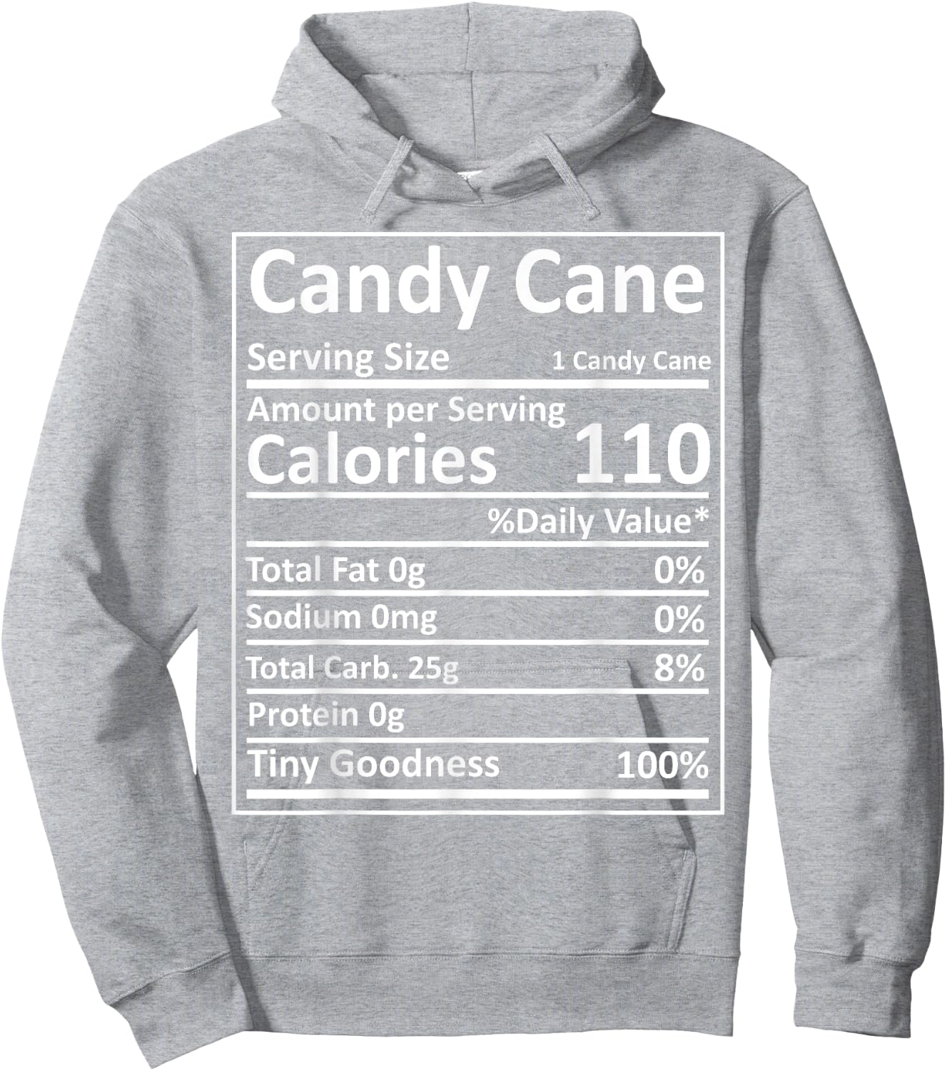 Candy Cane Nutrition Thanksgiving Food Facts Xmas Hoodie - Hoodie | Ash