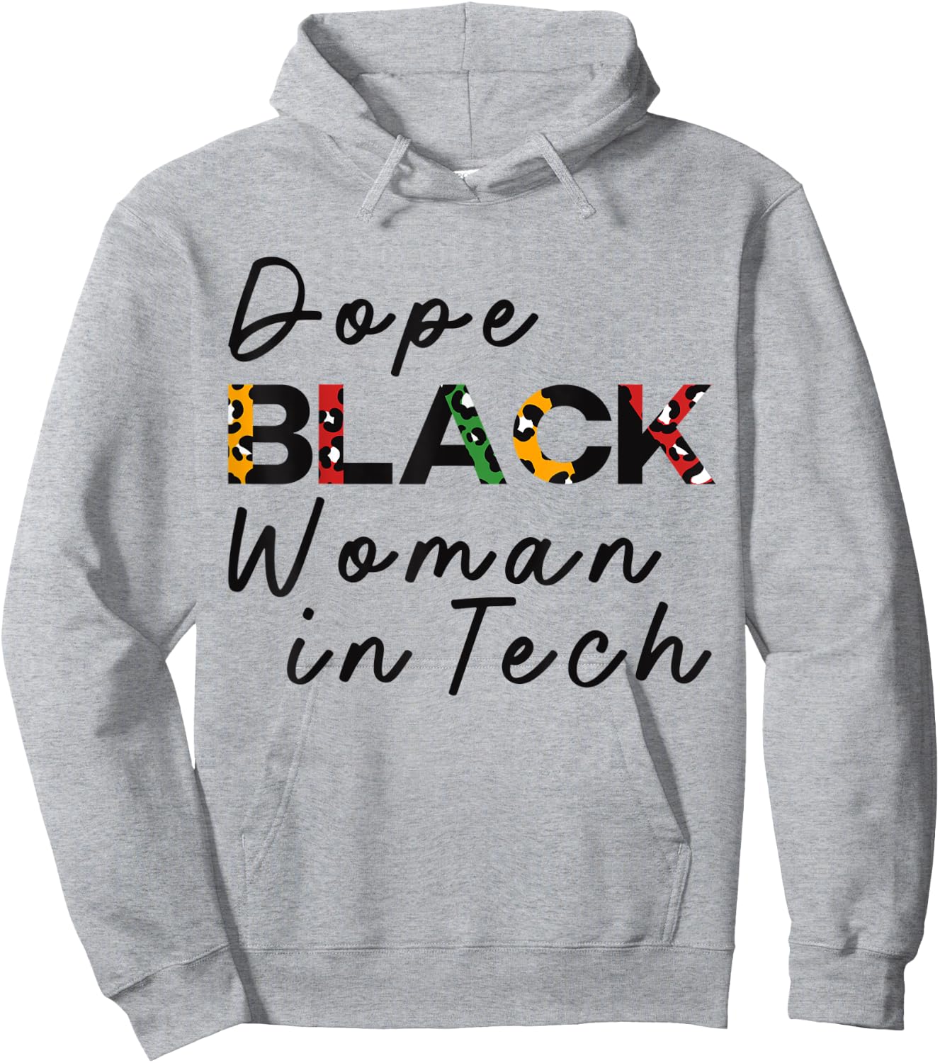 Dope Black Woman in Tech Leopard Print Melanin Queen BHM Hoodie - Hoodie | Ash