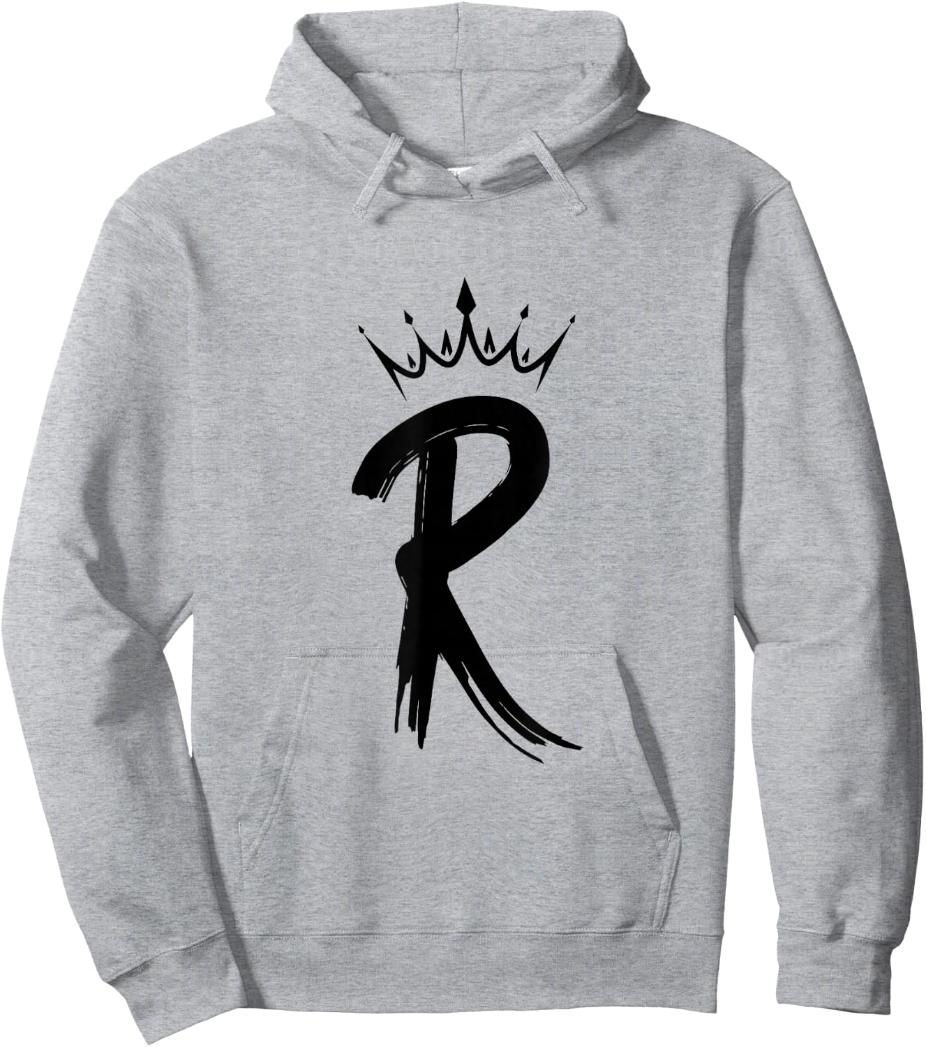 Queen King Letter R - Favorite Letter With Crown Alphabet Hoodie - Hoodie | Ash