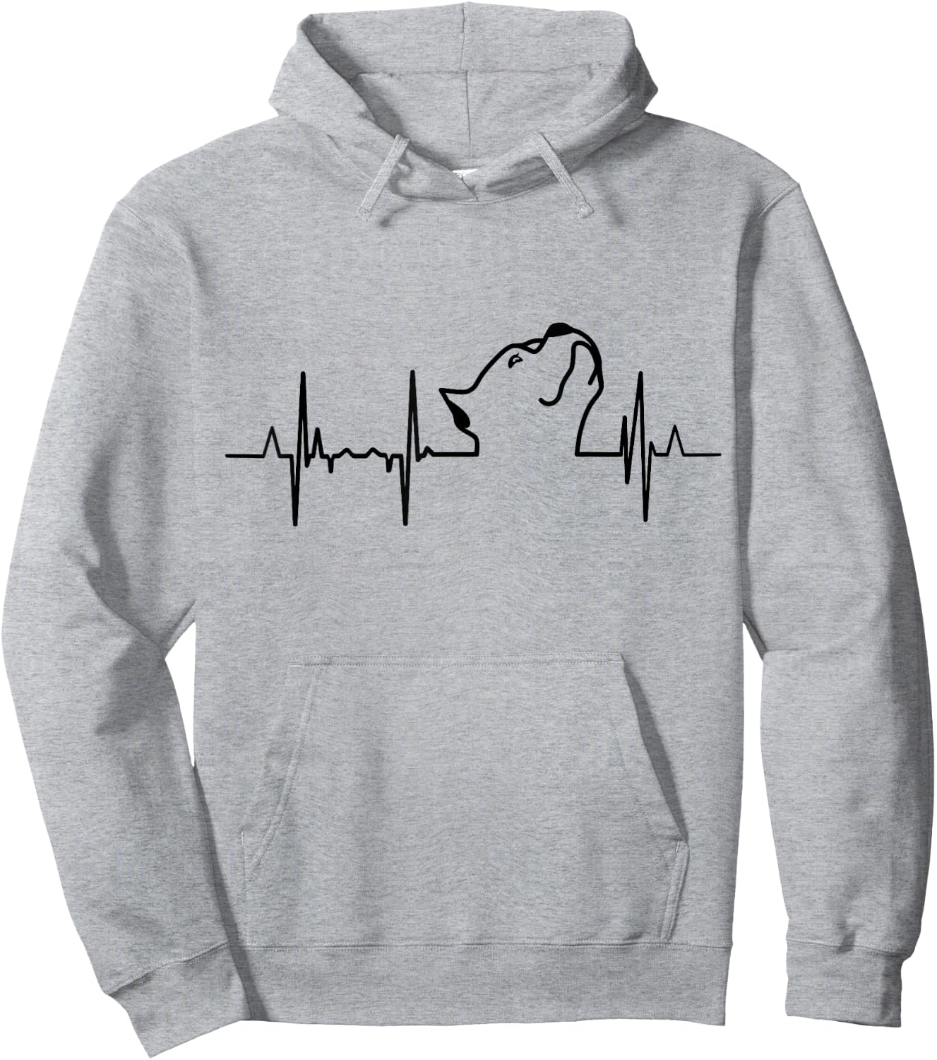 My Heart Beats For Pitbull ECG Hoodie - Hoodie | Ash
