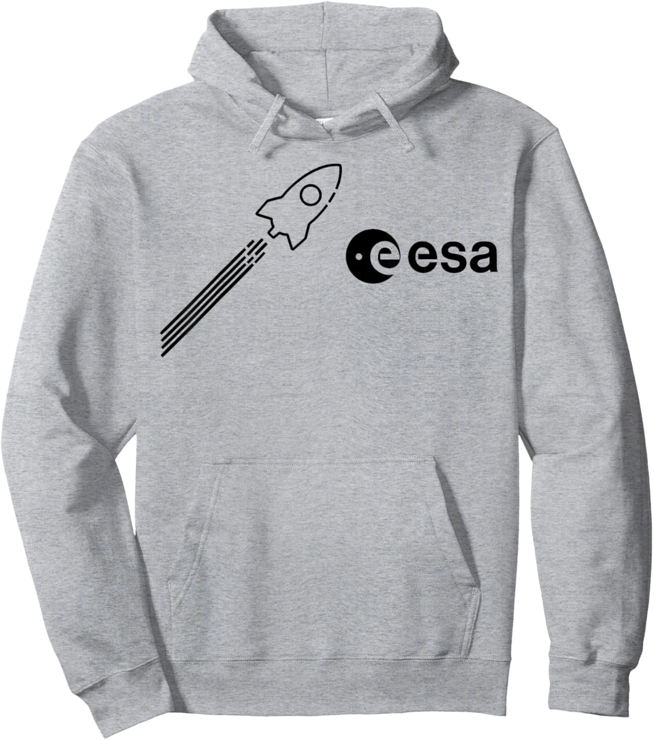 ESA European Space Agency Rocket Start Logo , gray Hoodie - Hoodie | Ash