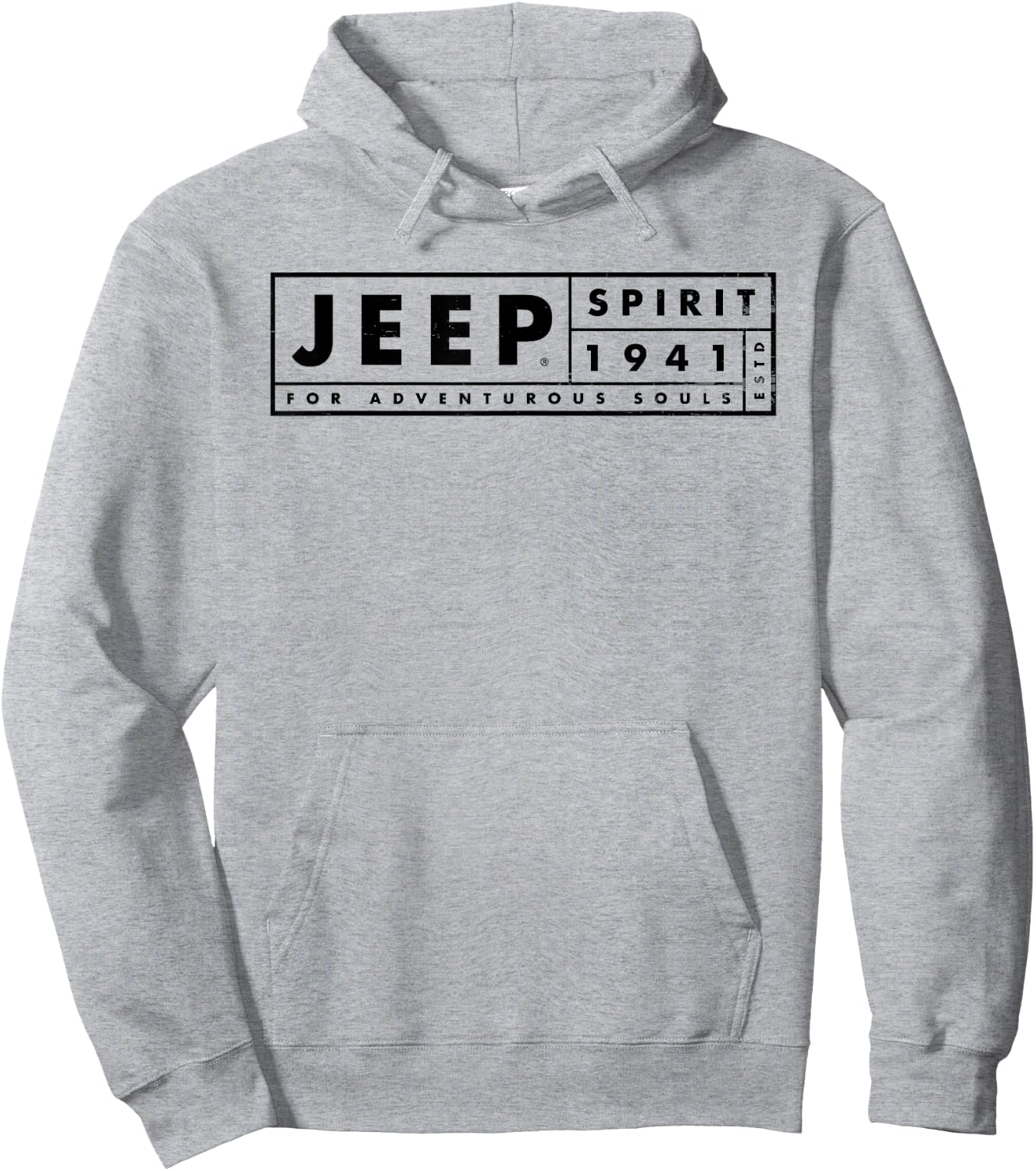Jeep Spirit 1941 Estd for Adventurous Souls, Dark Logo , white, S Hoodie - Hoodie | Ash