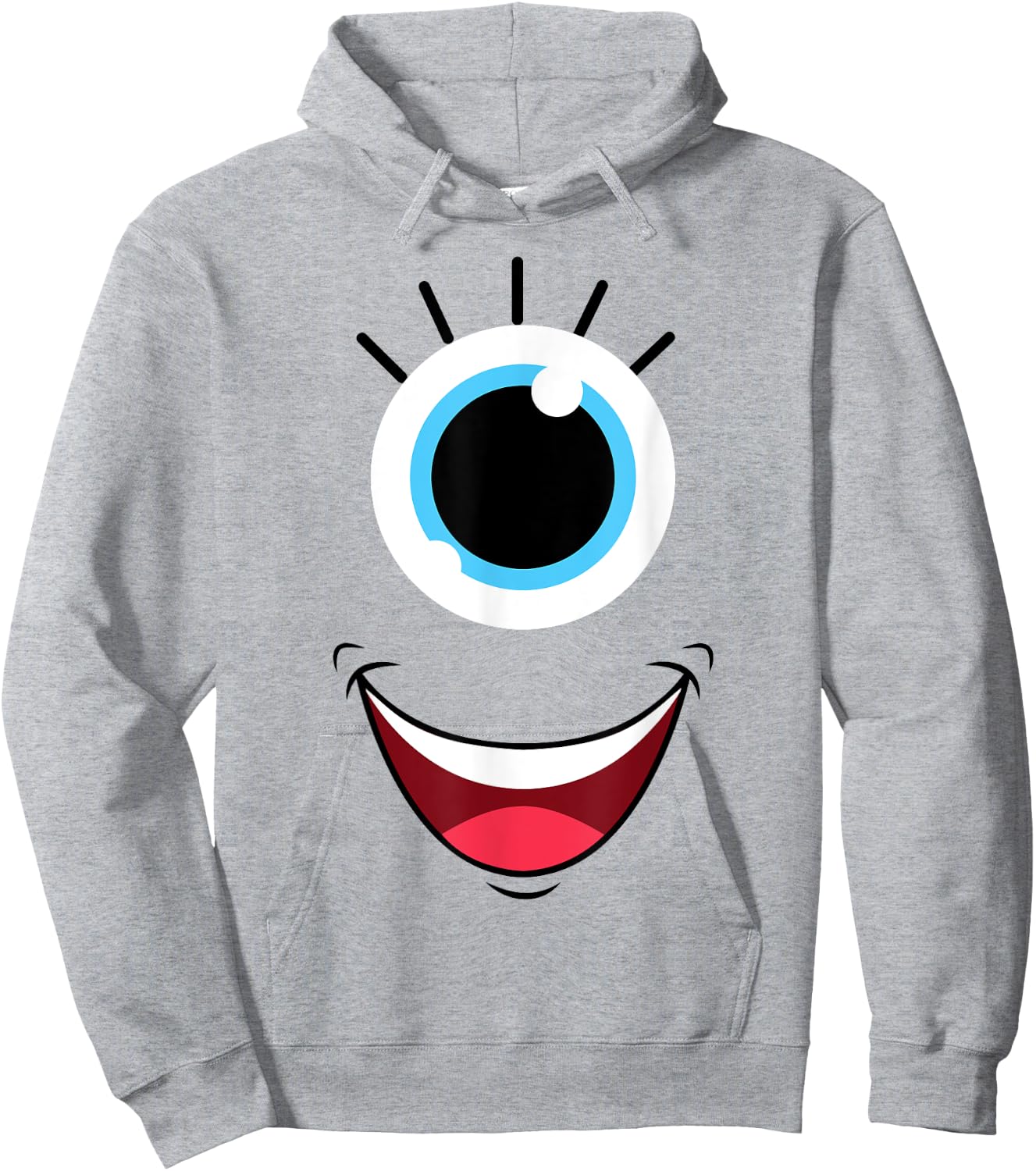 Funny Scary Monster Eyeball Face Easy Halloween Costume Hoodie - Hoodie | Ash