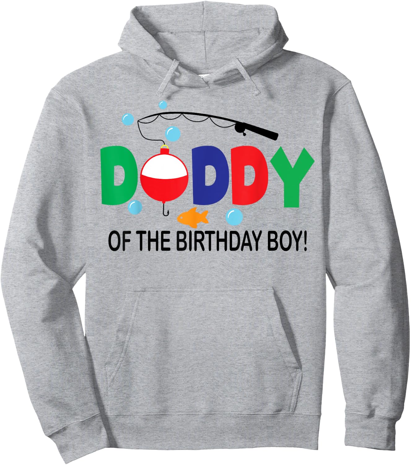 Daddy of The Birthday Boy 1st Birthday Fishing Theme Boy Hoodie - Hoodie | Ash