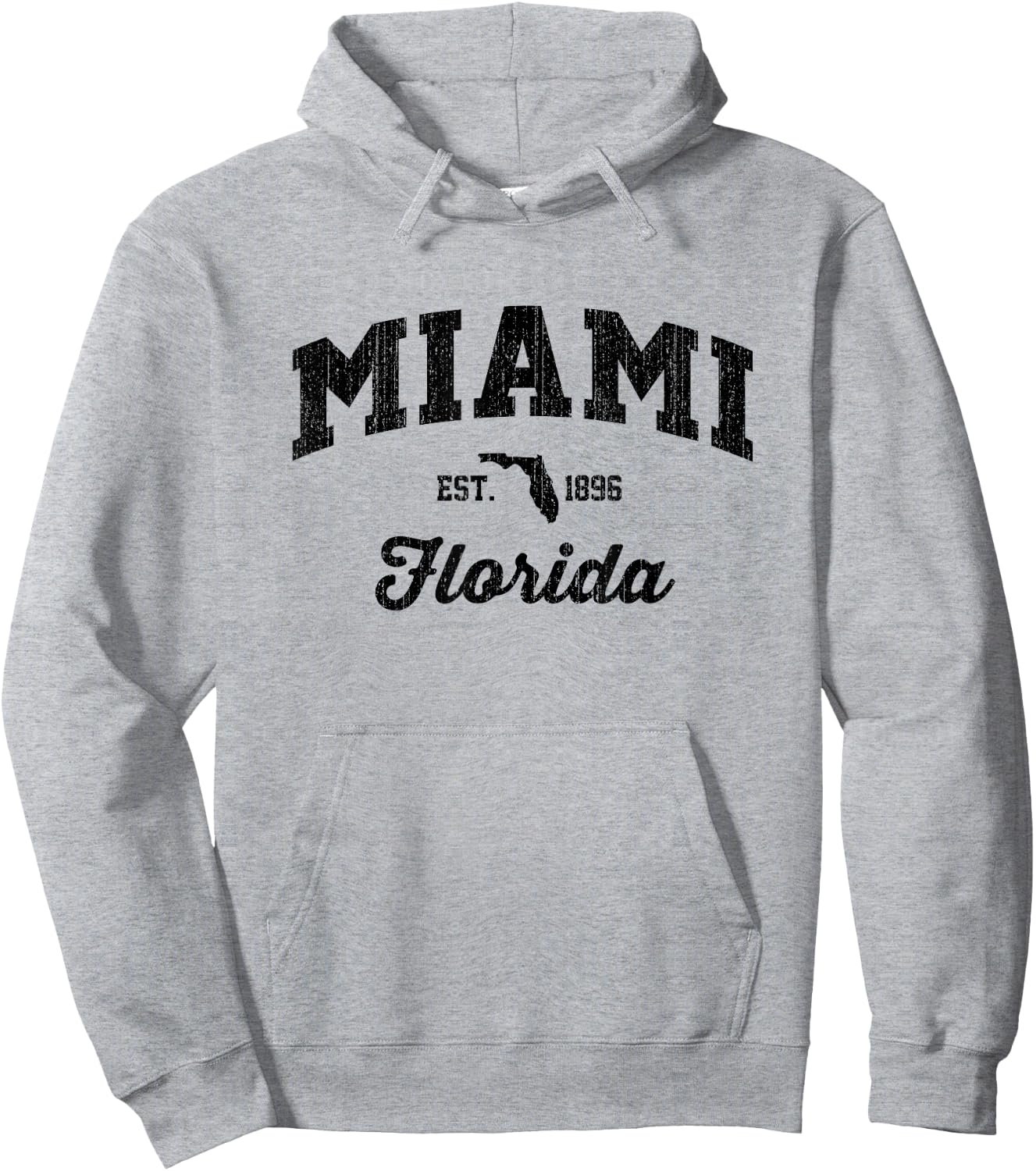 Vintage Miami Florida USA Sports Weathered Retro American Hoodie - Hoodie | Ash