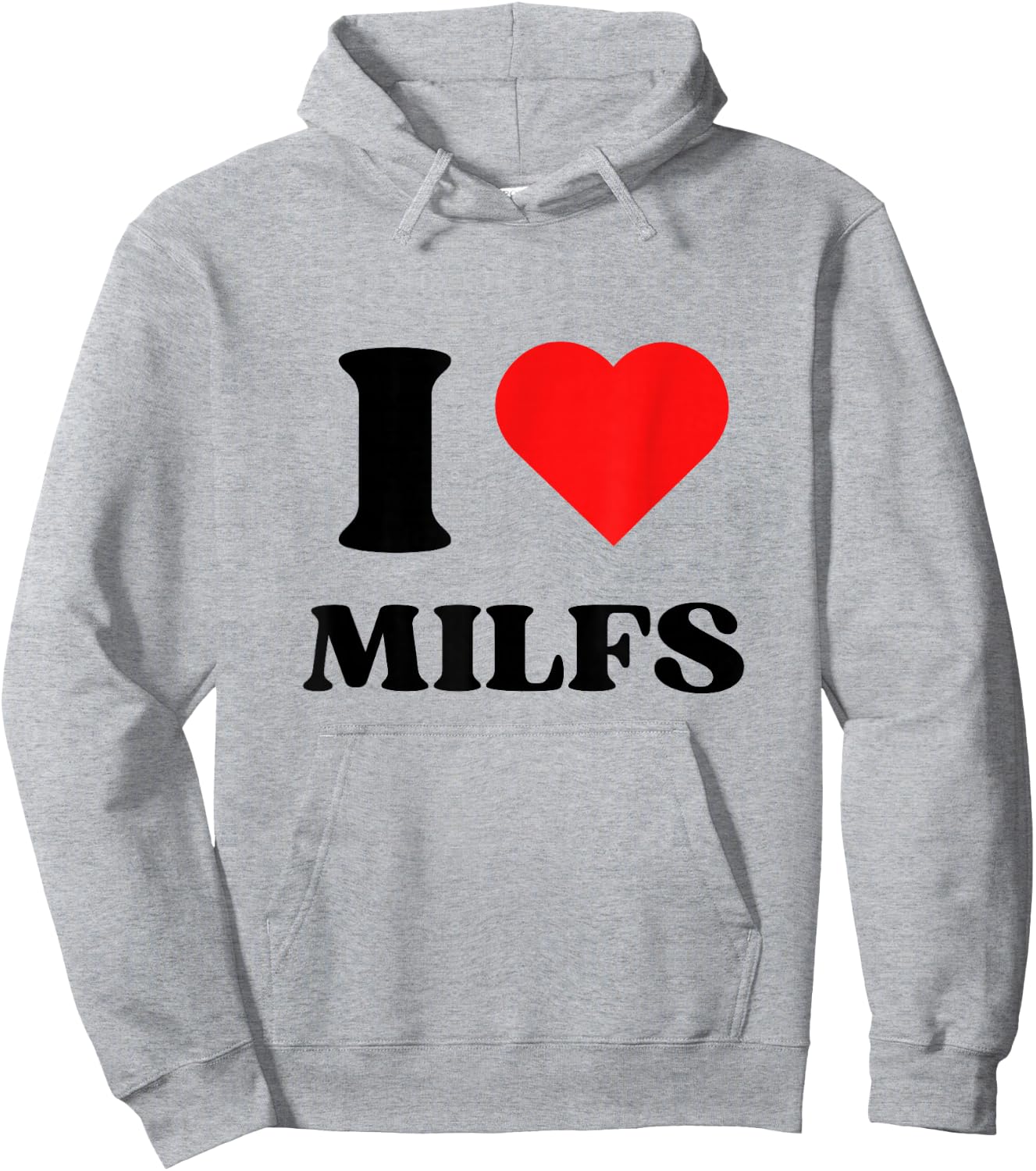 I Love Milfs I Heart Milfs Y2k Aesthetic Red Heart , white, S Hoodie - Hoodie | Ash