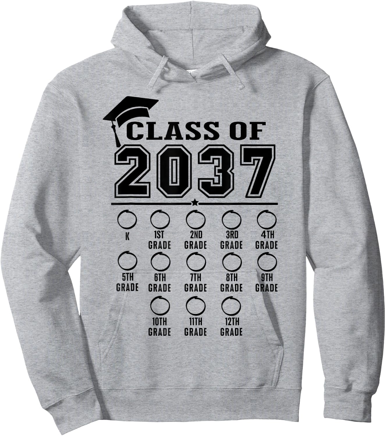 Class of 2037 grow with me checklist kindergarten 12th grade Hoodie - Hoodie | Ash