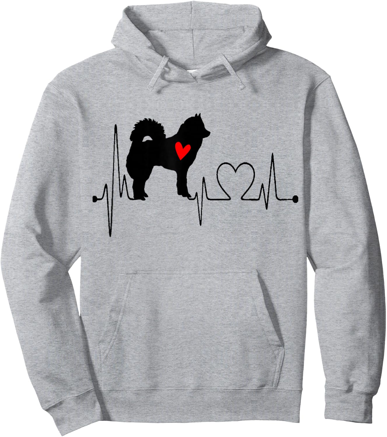 Eurasier Dog Heartbeat EKG Funny My Dogs Are My Cardio , white, S Hoodie - Hoodie | Ash