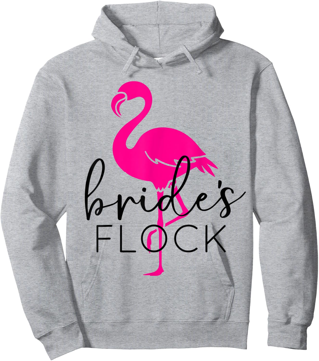Bride's Flock Bridesmaid Flamingo Bachelorette Party Hoodie - Hoodie | Ash