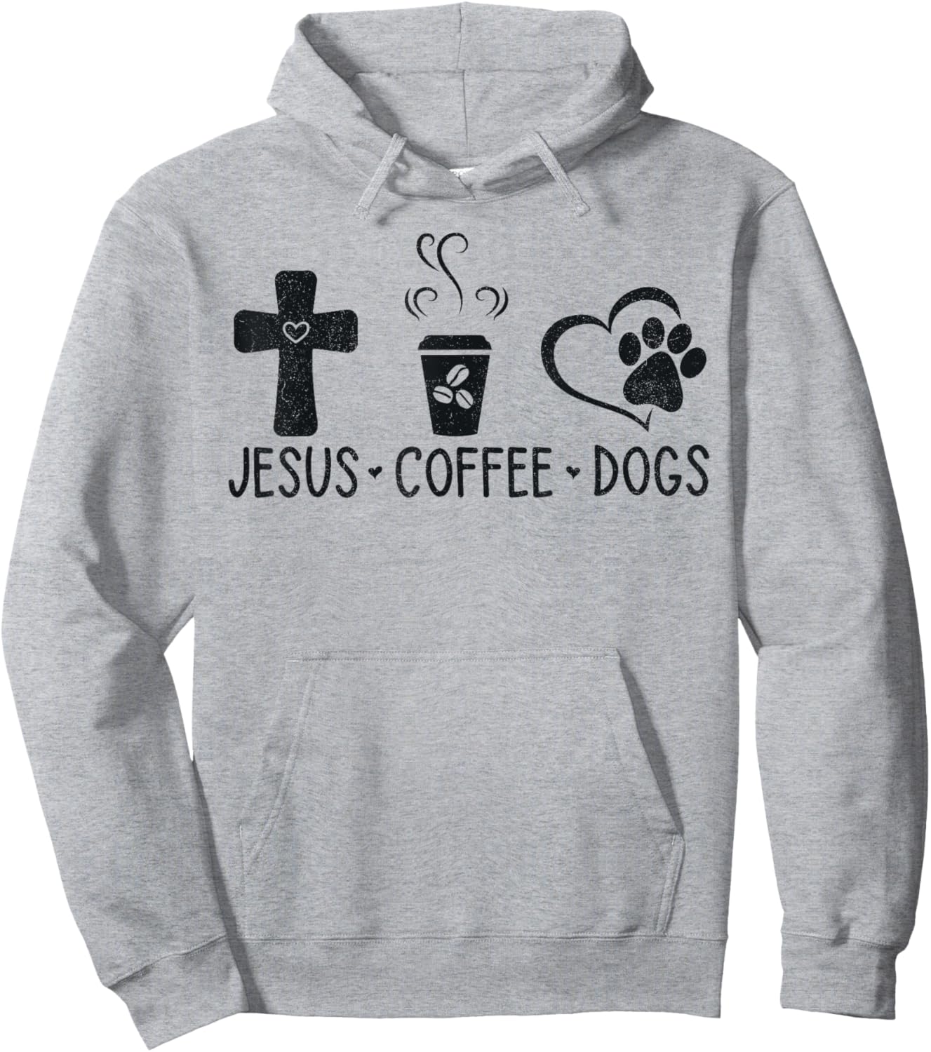 Jesus Coffee Dogs Funny Christian Dog Owners Lovers Men Women Hoodie - Hoodie | Ash