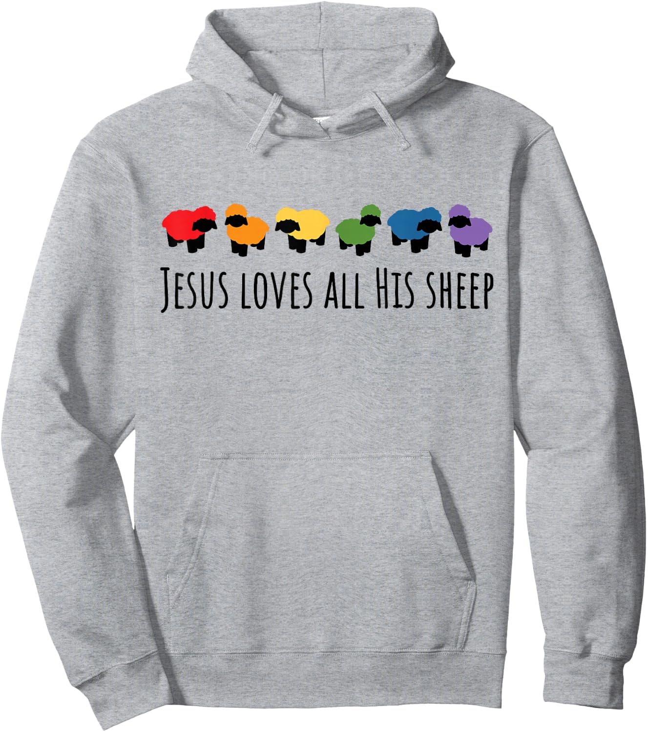 Jesus Loves All His Sheep Christian Gay Pride LGBTQIA+ Hoodie - Hoodie | Ash