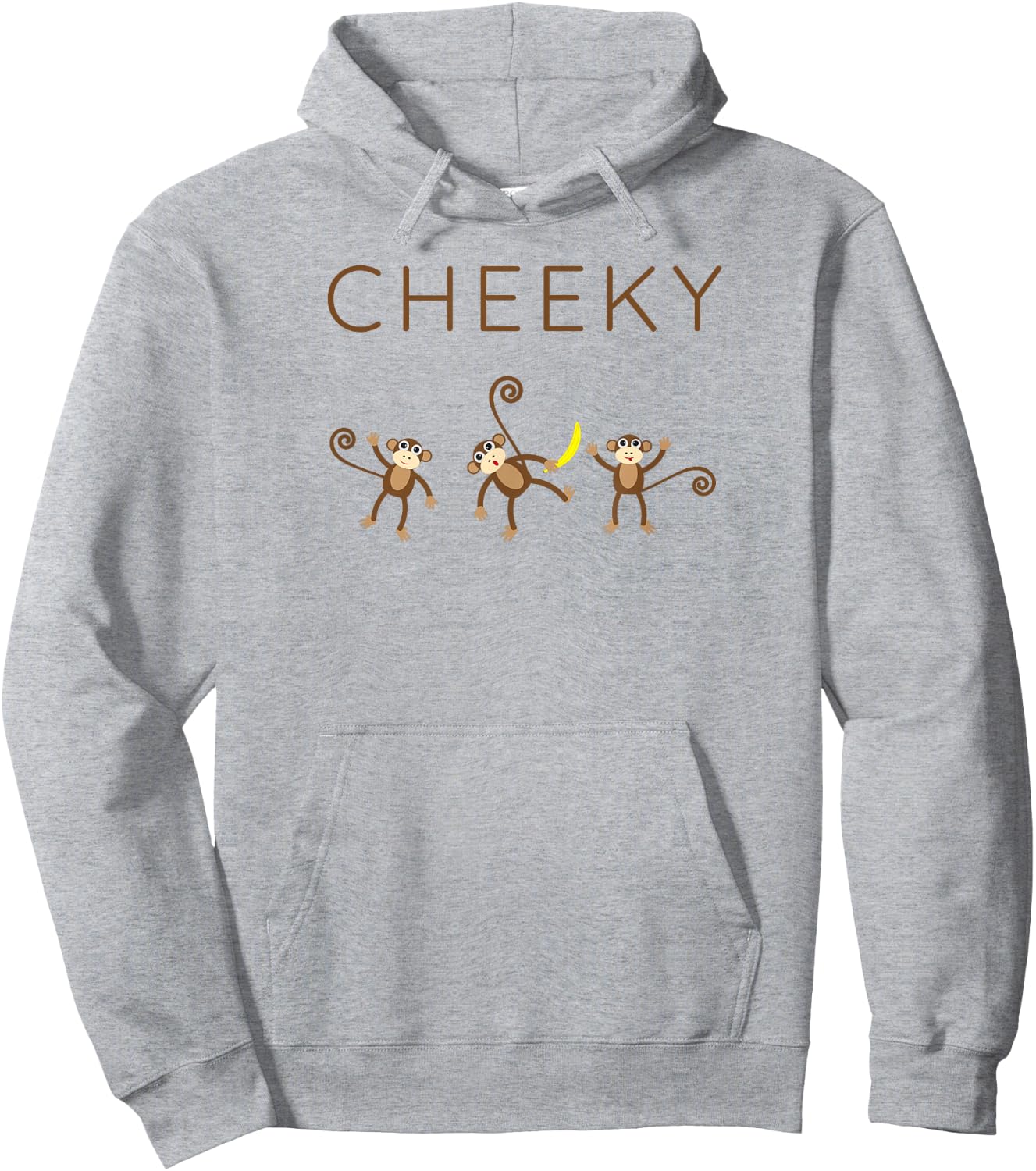 Cheeky Monkey Playful Jungle Humor Hoodie - Hoodie | Ash