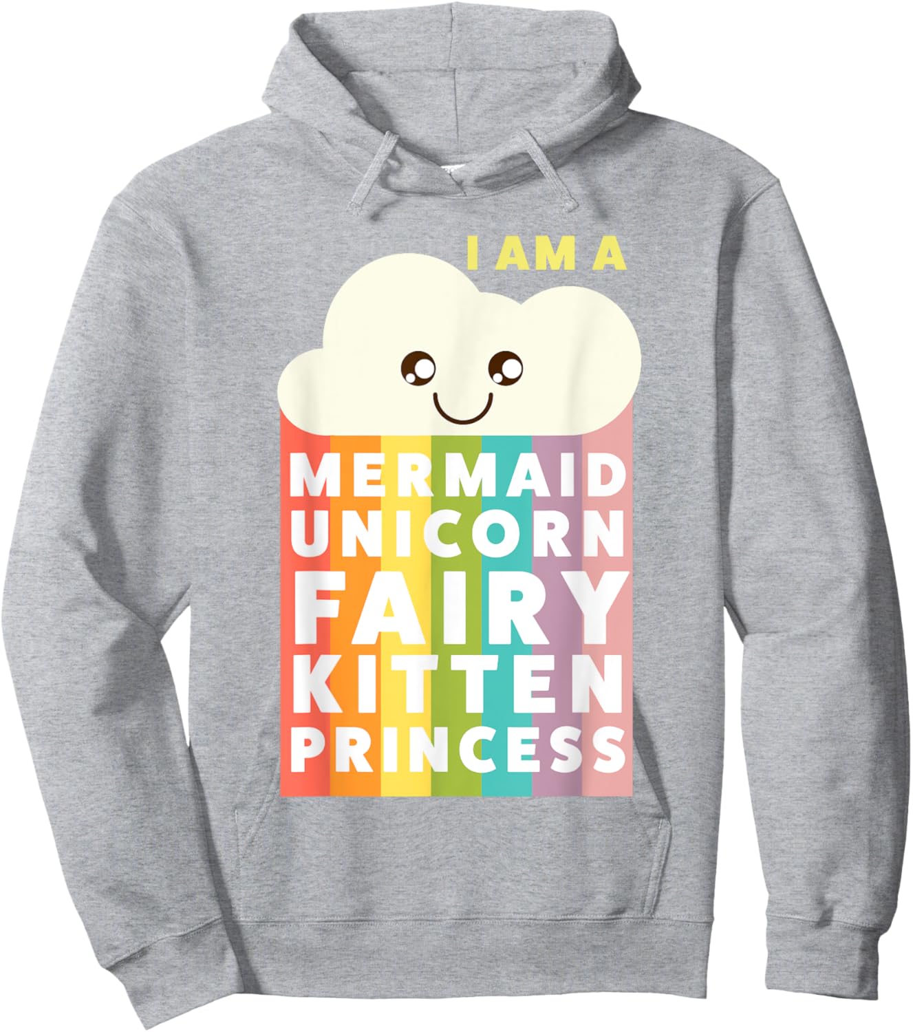 I Am A Mermaid Unicorn Fairy Kitten Princess Cute T Shirt Hoodie - Hoodie | Ash