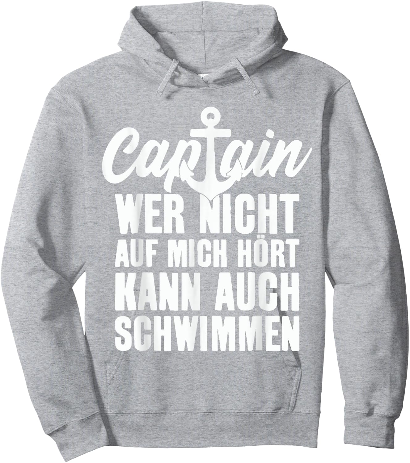 Captain Saying Anchor Nautical Design , blue, S Hoodie - Hoodie | Ash
