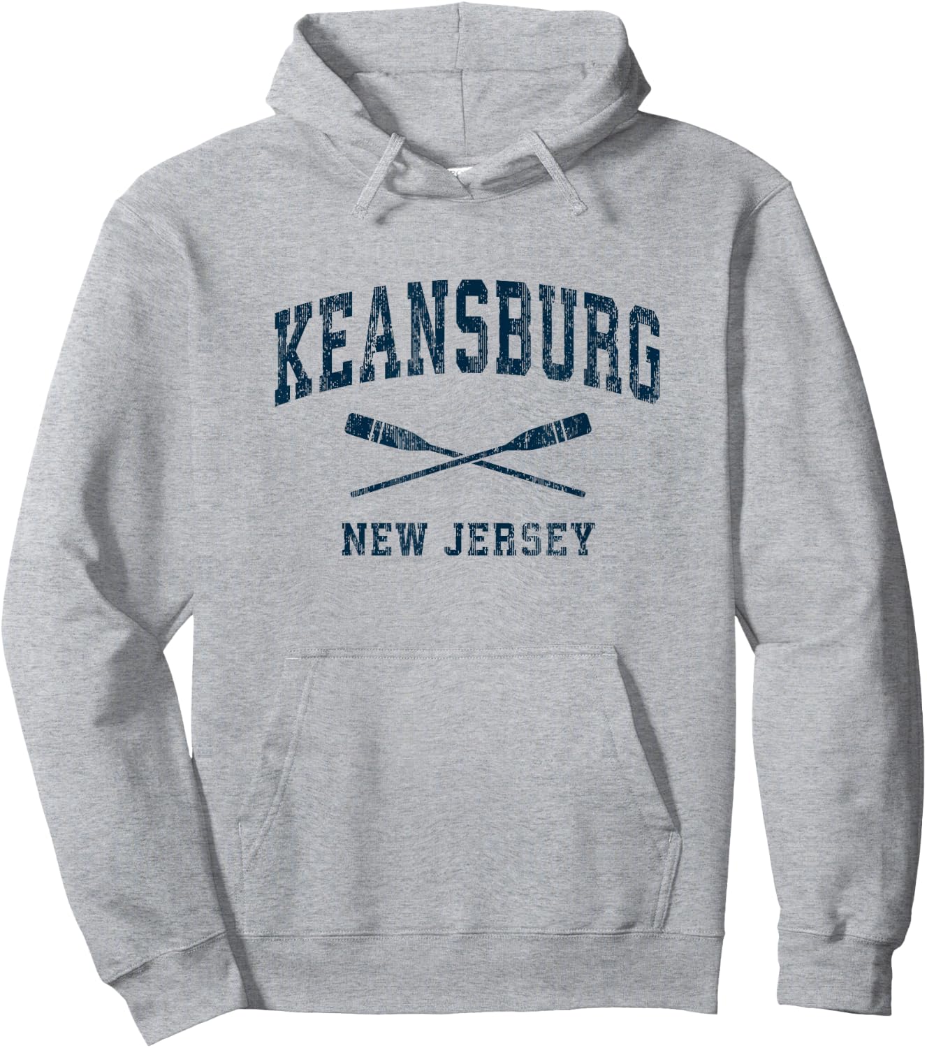 Keansburg New Jersey Vintage Nautical Paddles Sports Oars Hoodie - Hoodie | Ash