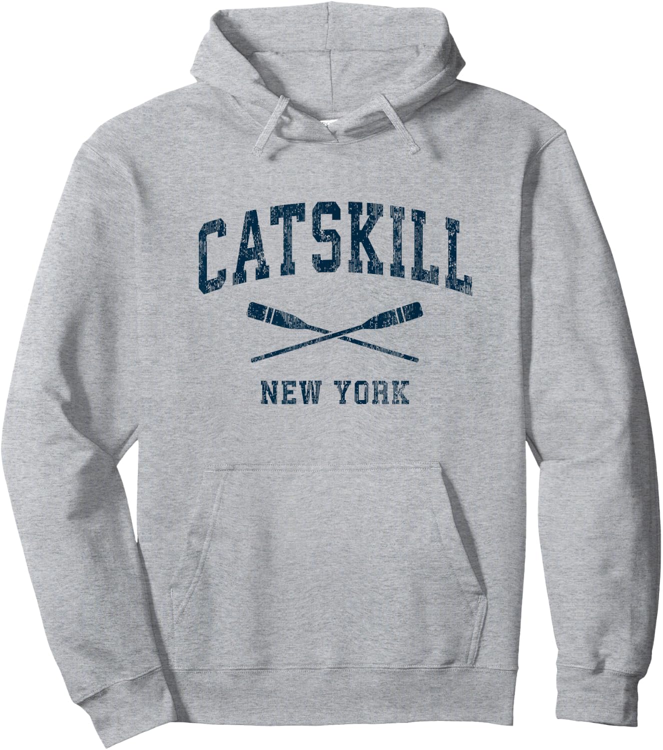 Catskill New York Vintage Nautical Paddles Sports Oars Hoodie - Hoodie | Ash