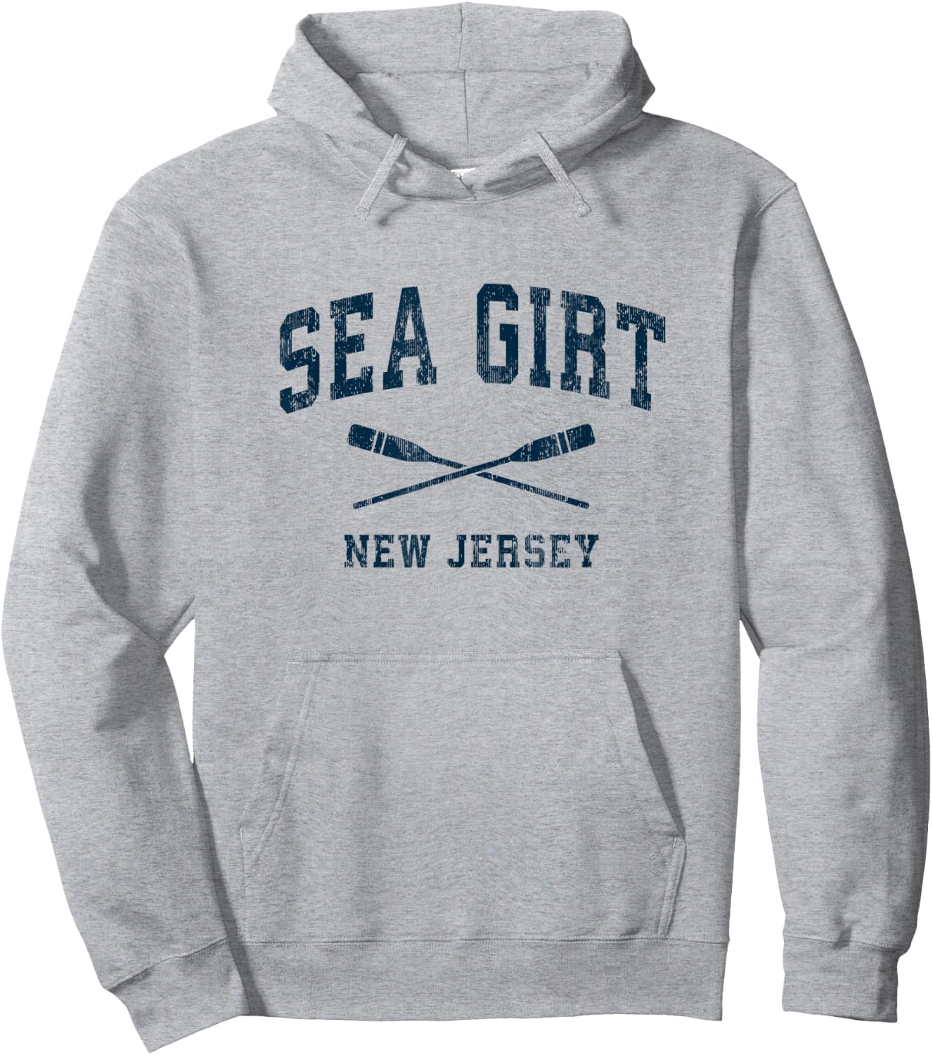 Sea Girt New Jersey Vintage Nautical Paddles Sports Oars Hoodie - Hoodie | Ash