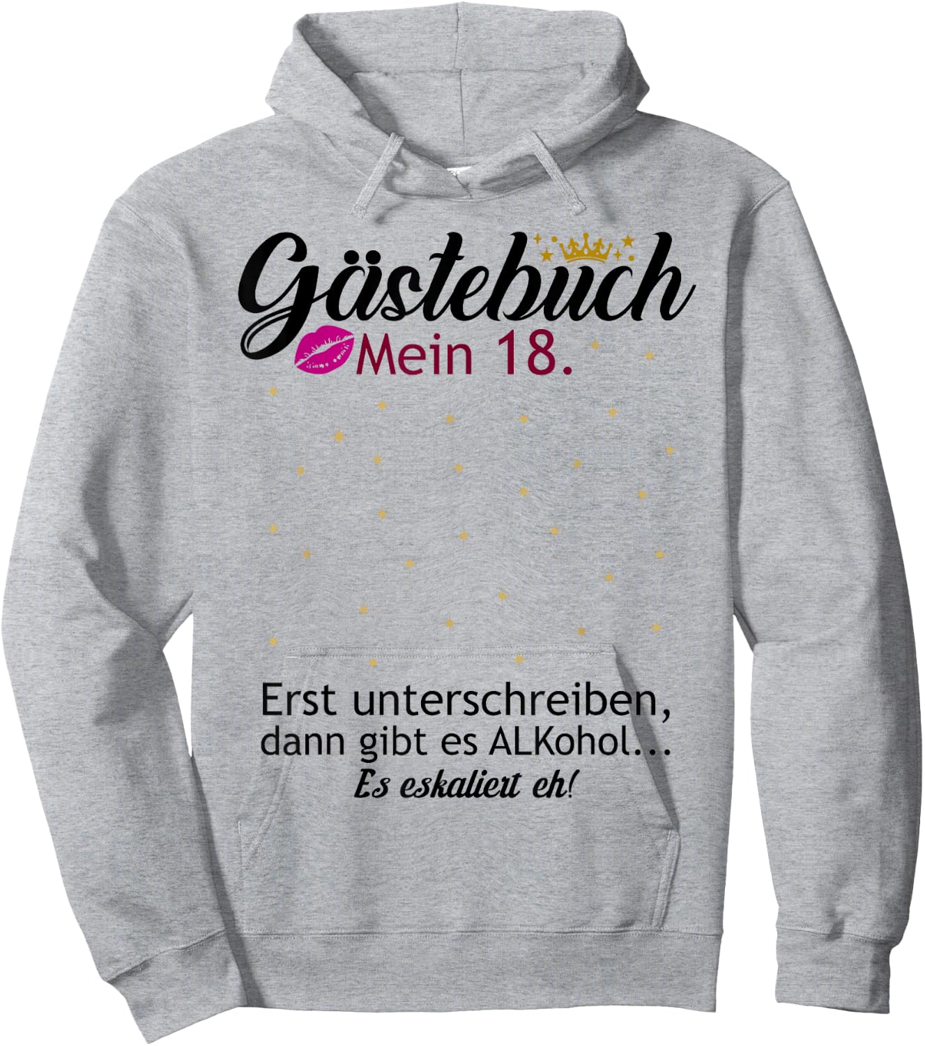 18th Birthday Guest Book Boy Girl Funny Design , White, s Hoodie - Hoodie | Ash