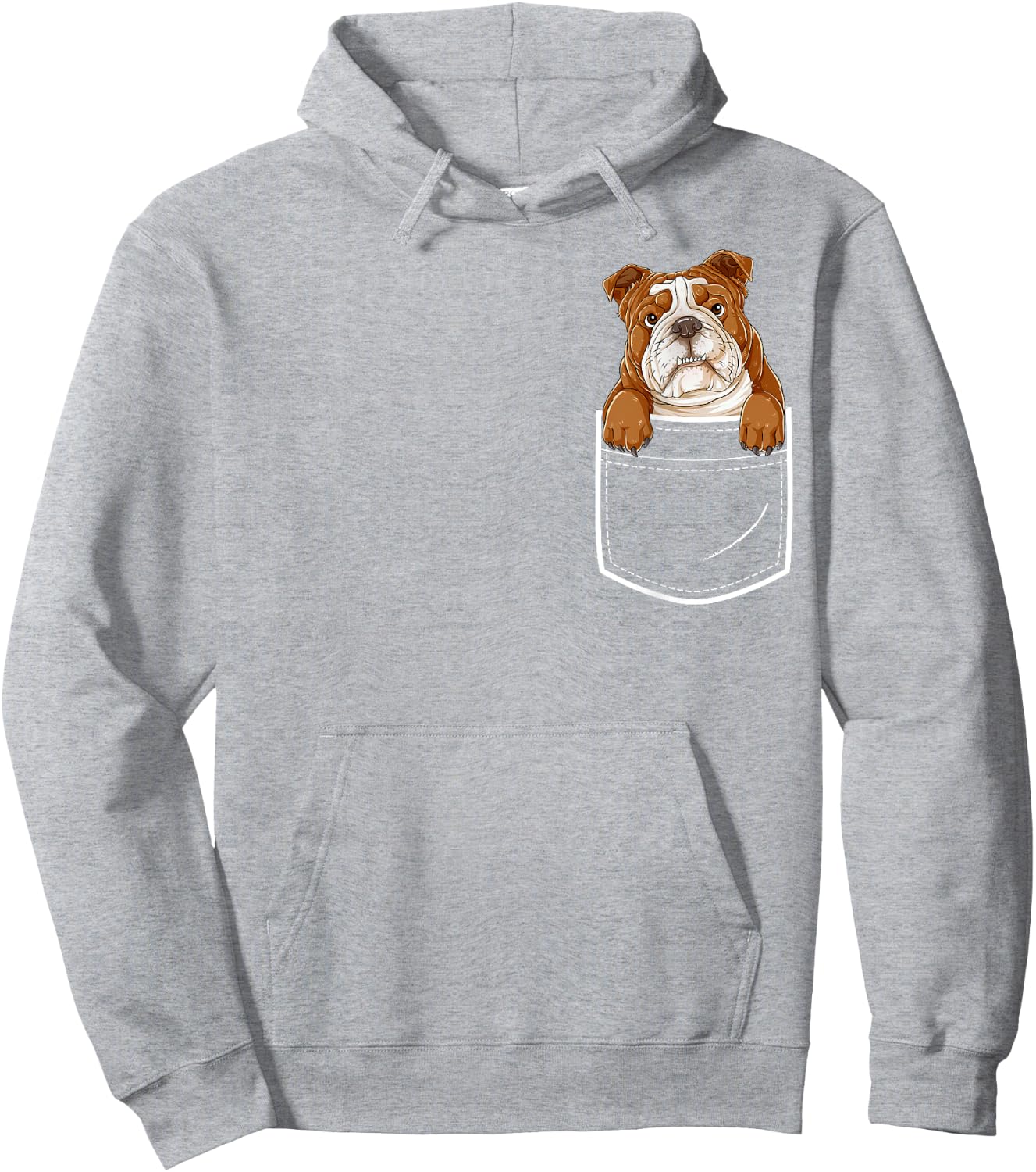 English Bulldog in Your Front Pocket T Shirt Dog Animals Women Kids Hoodie - Hoodie | Ash
