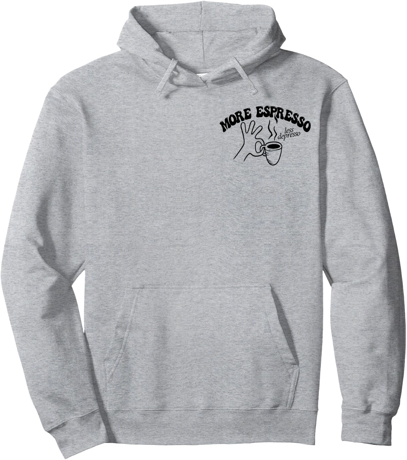 MORE ESPRESSO X LESS DEPRESSO Espresso Café Kaffee. 2-Sided , White Hoodie - Hoodie | Ash