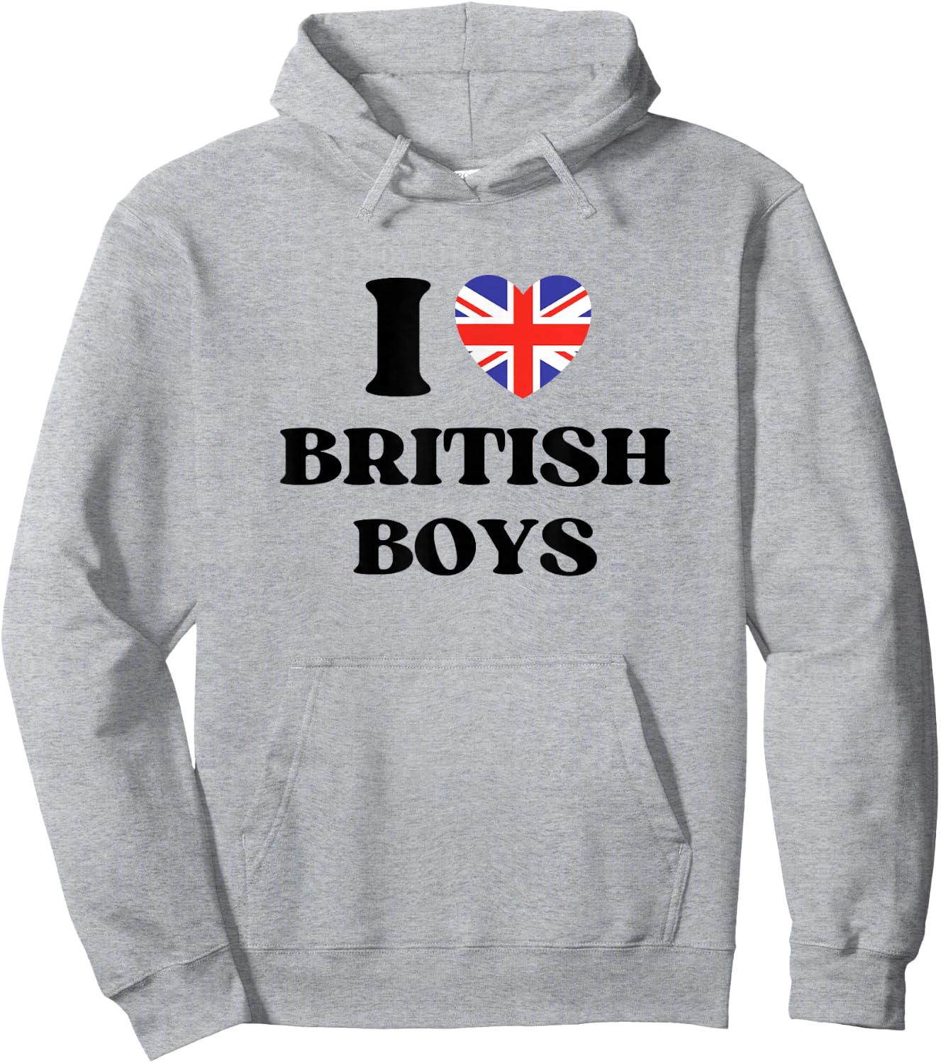 Funny I Love British Boys I Red Heart British Boys Britain Hoodie - Hoodie | Ash