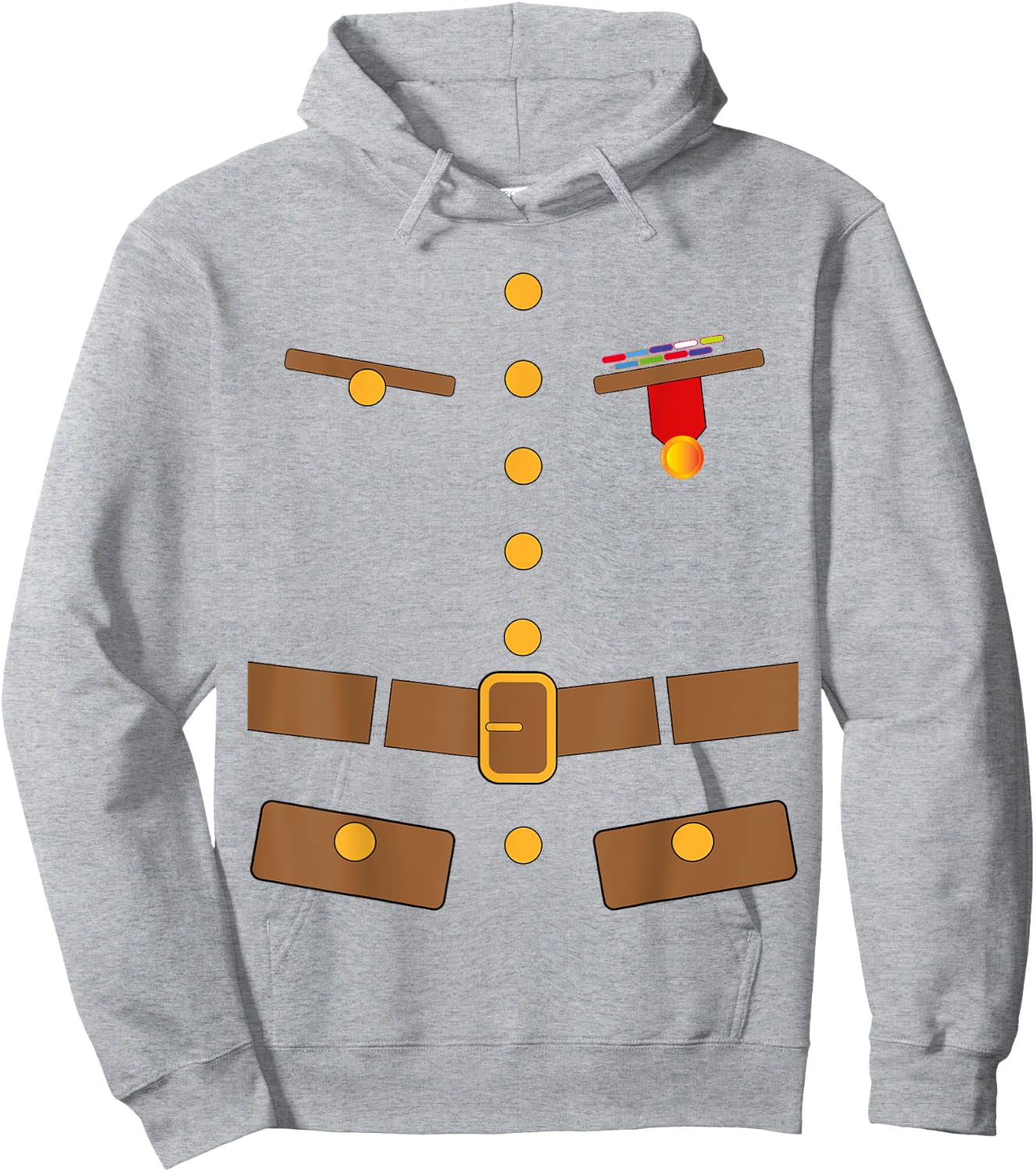 Party Theme Colonel Outfit Col Vest Color Mustard Costume Hoodie - Hoodie | Ash