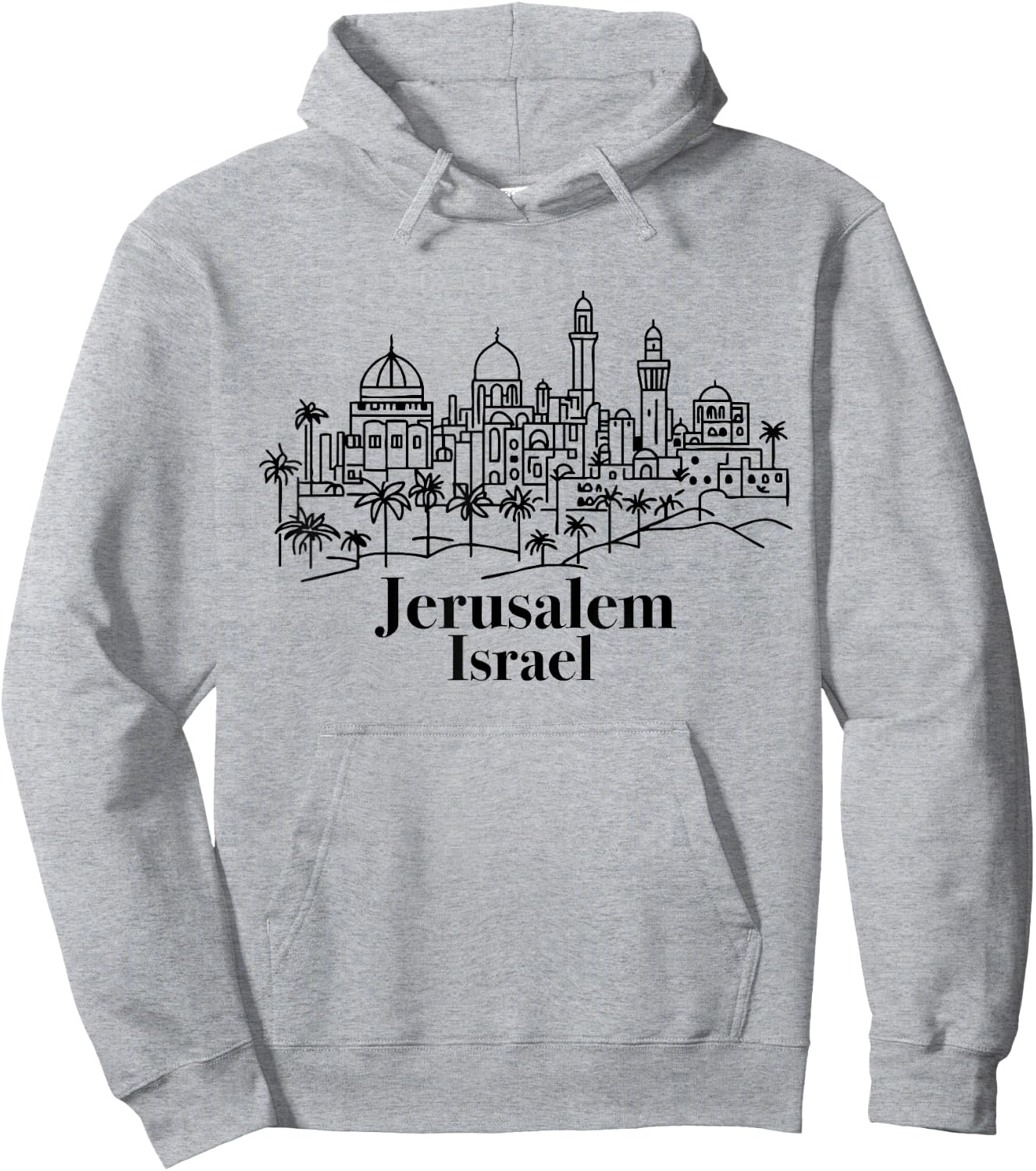 Jérusalem Israël Skyline Souvenir Israélien Juif Femme Homme Hoodie - Hoodie | Ash