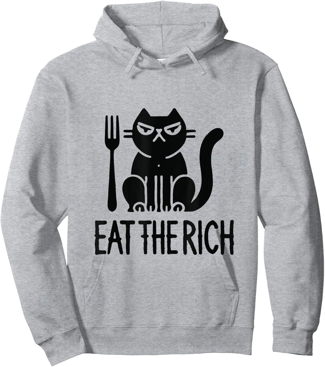 Eat the rich, corporate greed, funny cat, humor, rebellion Hoodie - Hoodie | Ash