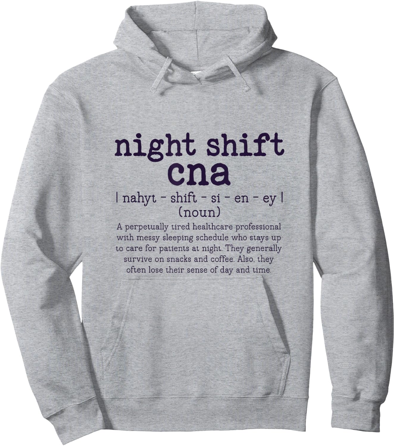 Retro Night Shift CNA Definition Certified Nursing Assistant Hoodie - Hoodie | Ash