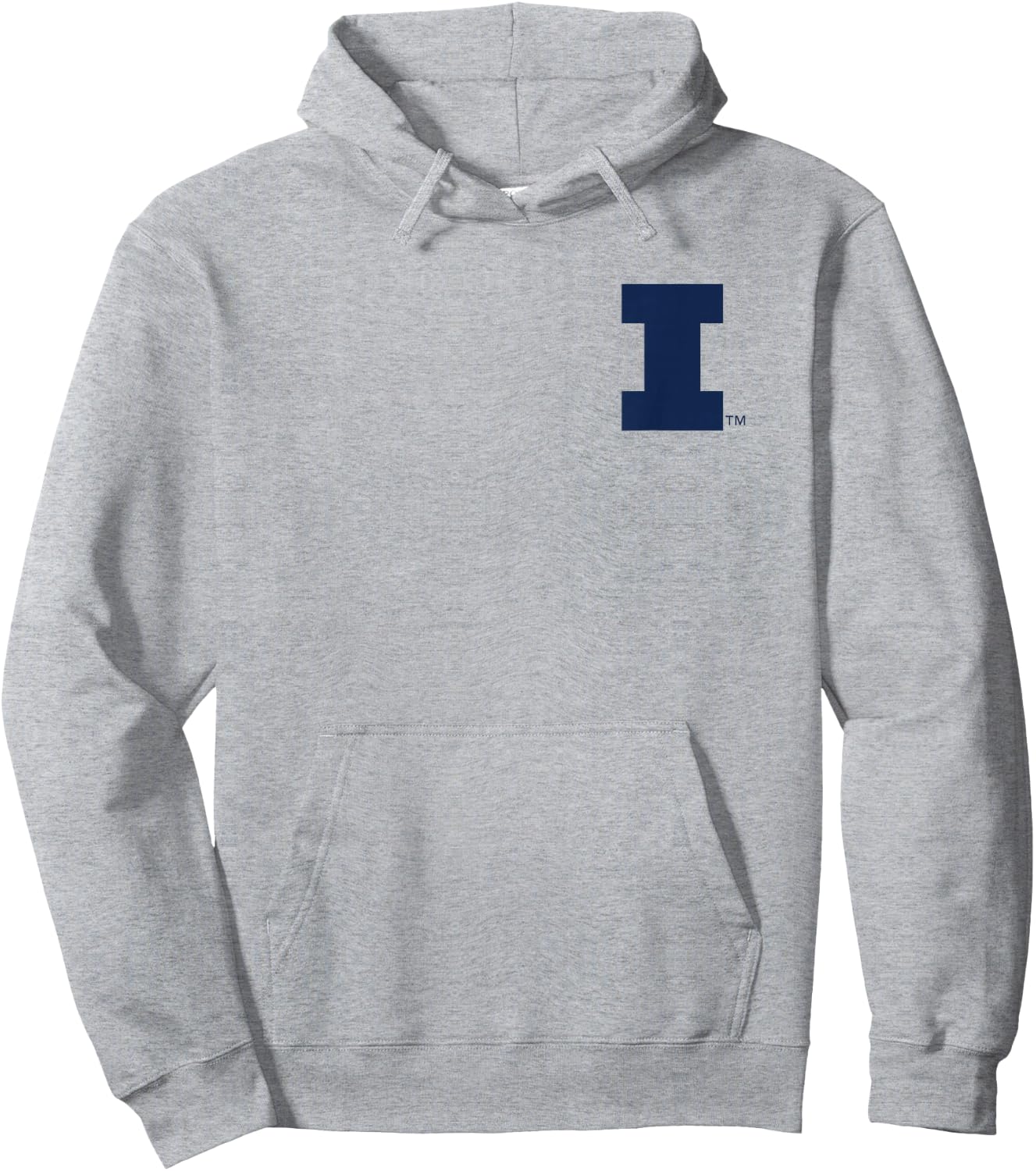 Illinois Fighting Illini Left Chest Icon Officially Licensed Hoodie - Hoodie | Ash