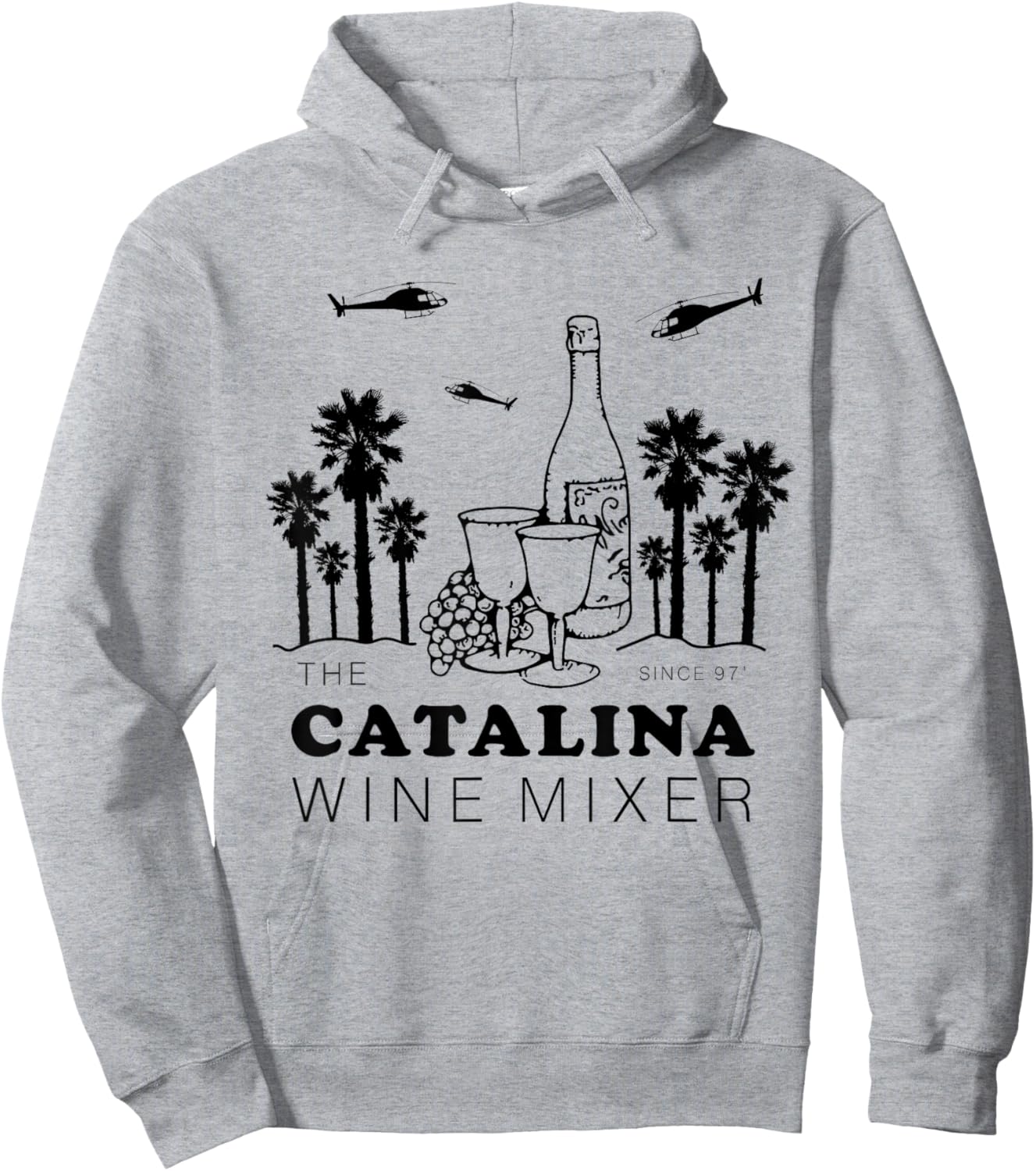 Catalina Wine Mixer Funny Men Women Short Sleeve Hoodie - Hoodie | Ash