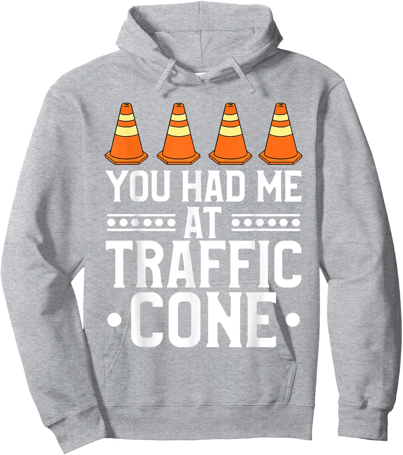 Halloween Costume Funny Lazy Halloween Traffic Cone Hoodie - Hoodie | Ash