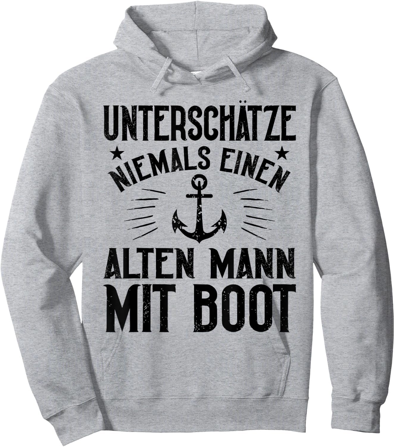 Old Man with Boat Anchor Boat Sailor Captain , gray Hoodie - Hoodie | Ash