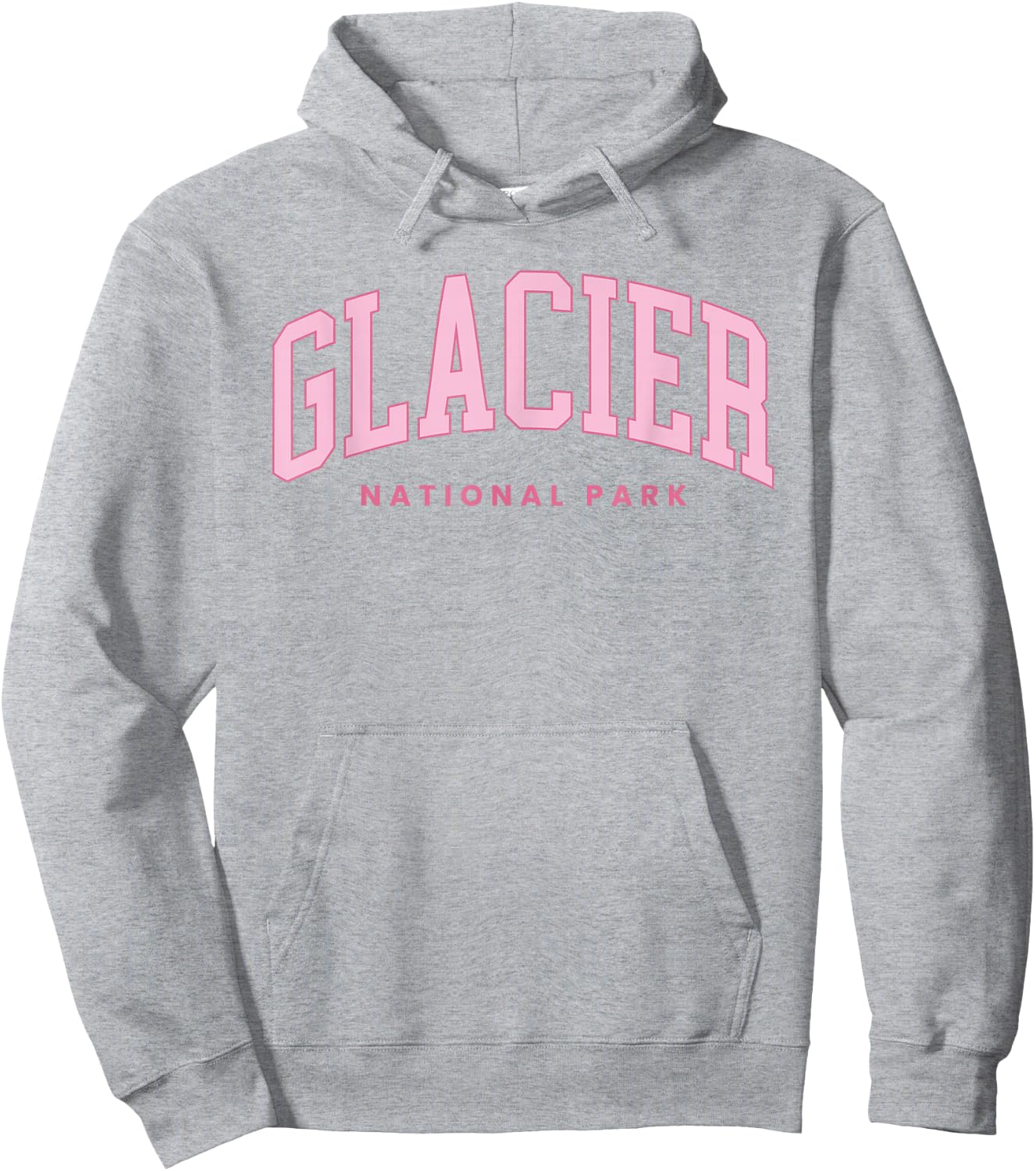 Retro Glacier National Park Preppy Throwback Hiking Hoodie - Hoodie | Ash