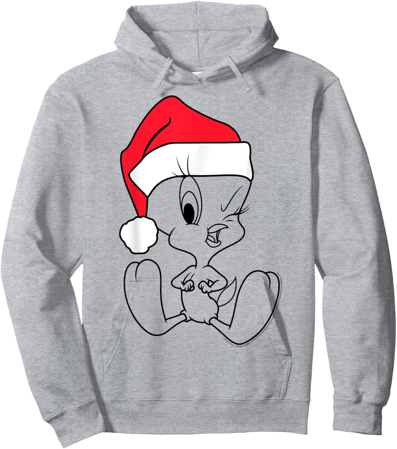 Looney Tunes Christmas Tweety Bird Line Art Hoodie - Hoodie | Ash