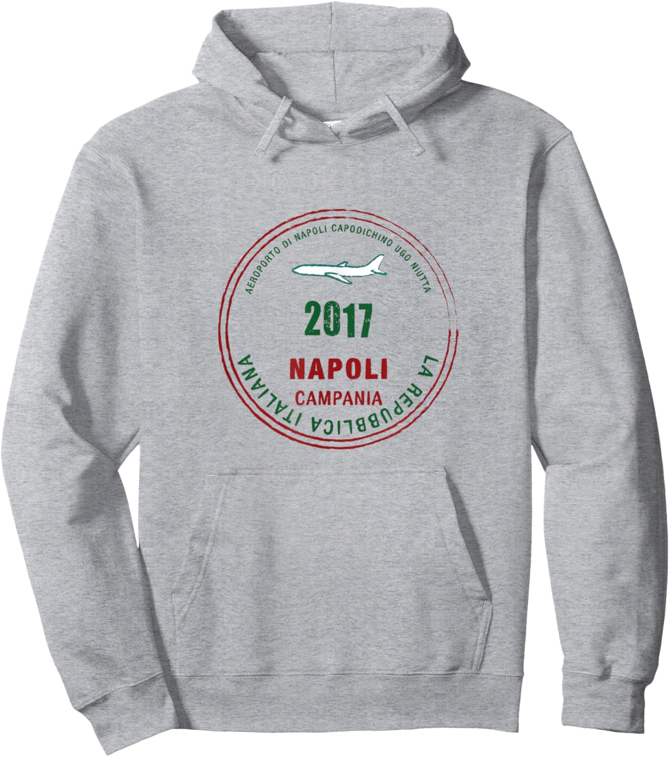 Naples Italy Passport Stamp Vacation Travel Souvenir Hoodie - Hoodie | Ash