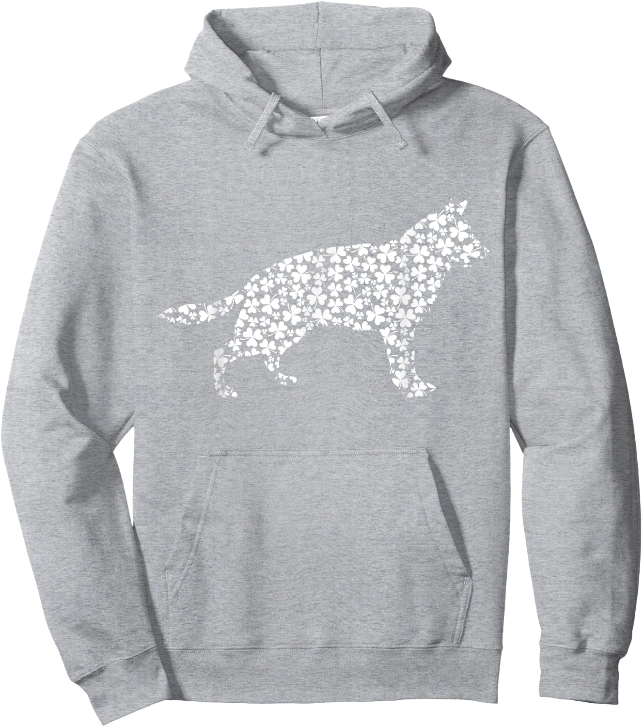 German Shepherd Dog Cute Shamrock St Patricks Day Hoodie - Hoodie | Ash