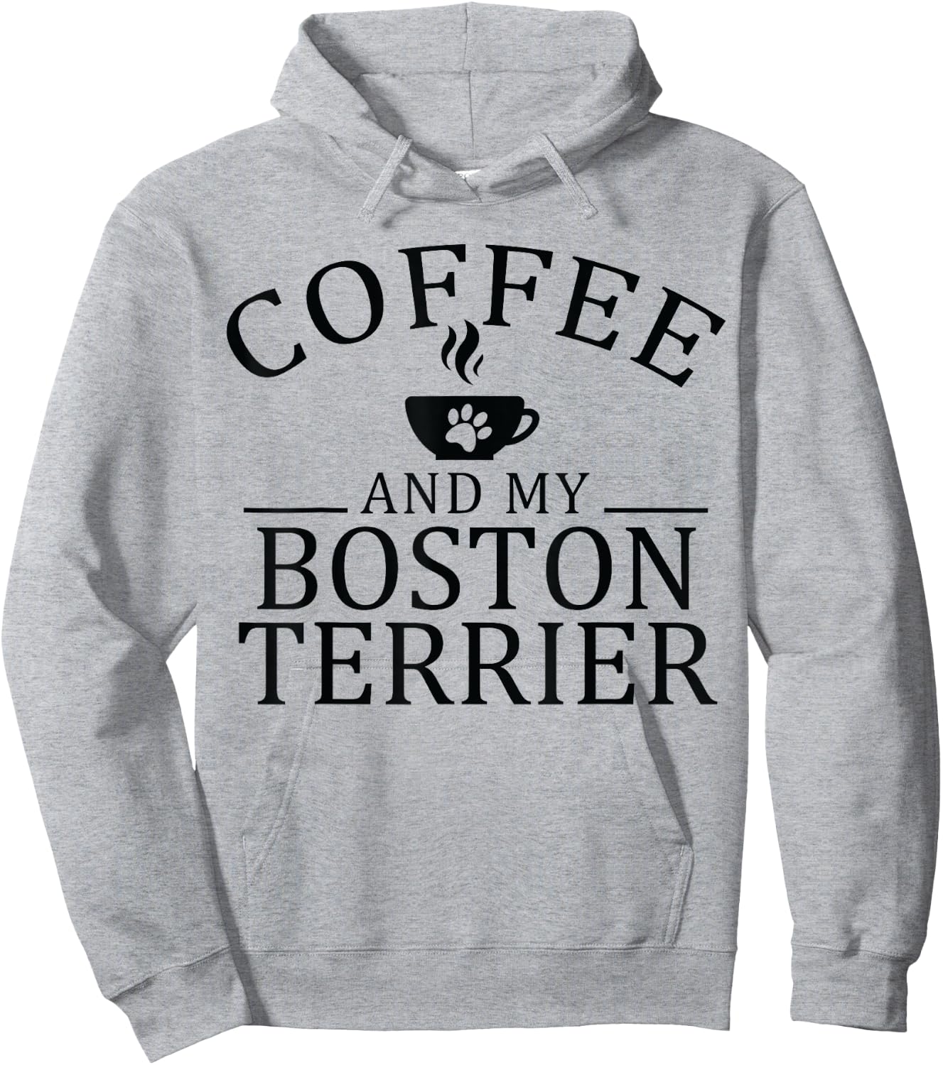 Boston Bull Terrier Dog And Coffee Hoodie - Hoodie | Ash