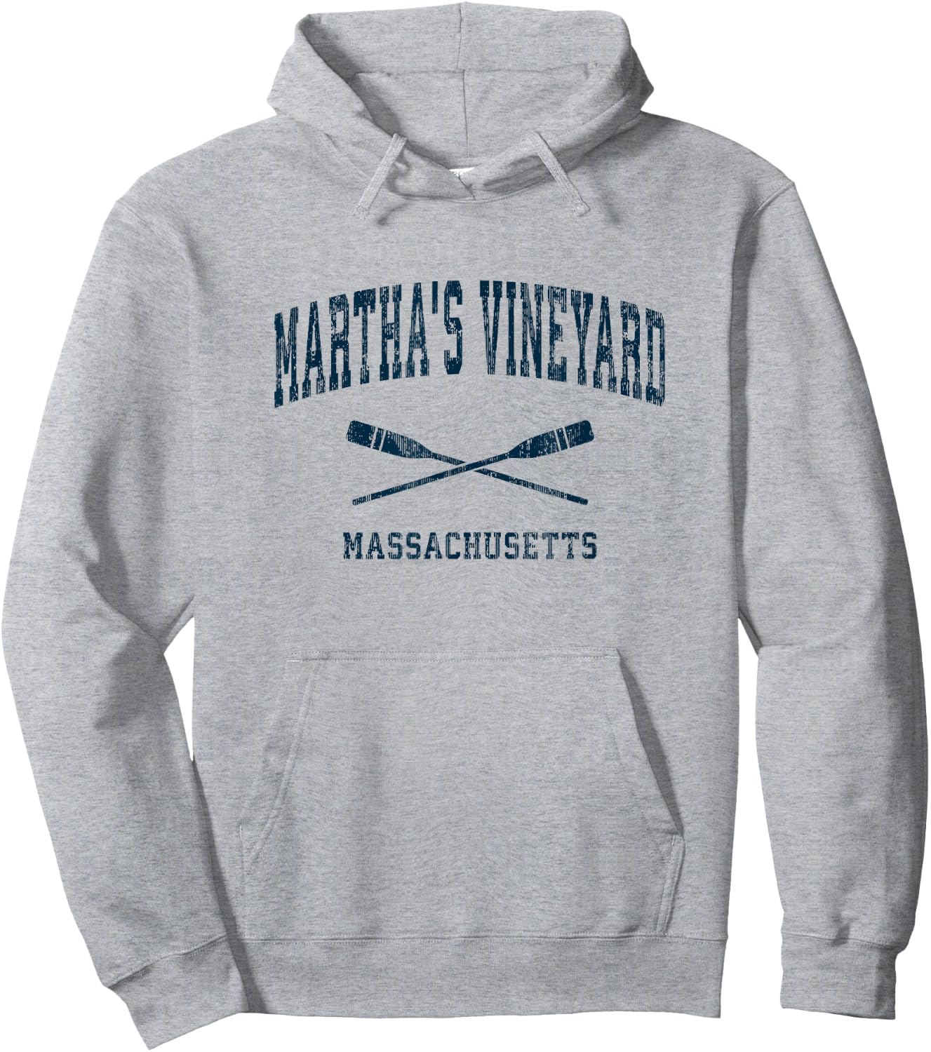 Martha's Vineyard Massachusetts Vintage Nautical Paddles Spo Hoodie - Hoodie | Ash