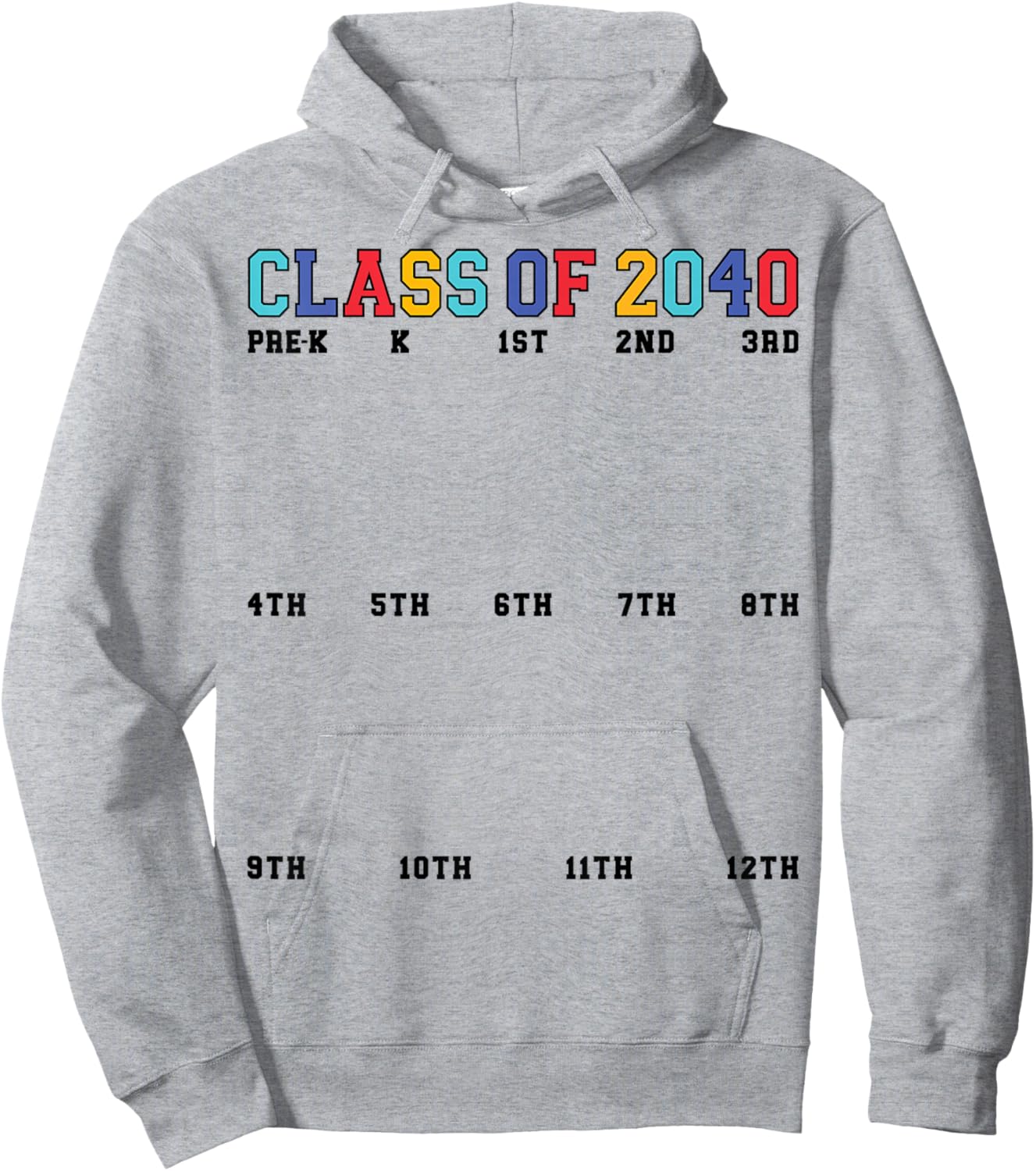 Grow with Me Class of 2040 Handprint PreK - 12th Grade Pre K Hoodie - Hoodie | Ash