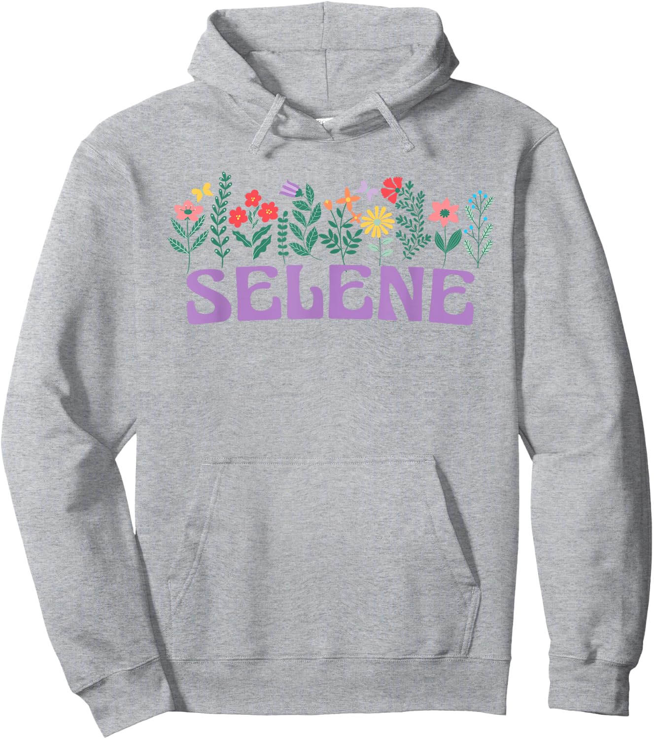 Wildflower Floral Selene Name Mother's Day Women's , white, S Hoodie - Hoodie | Ash