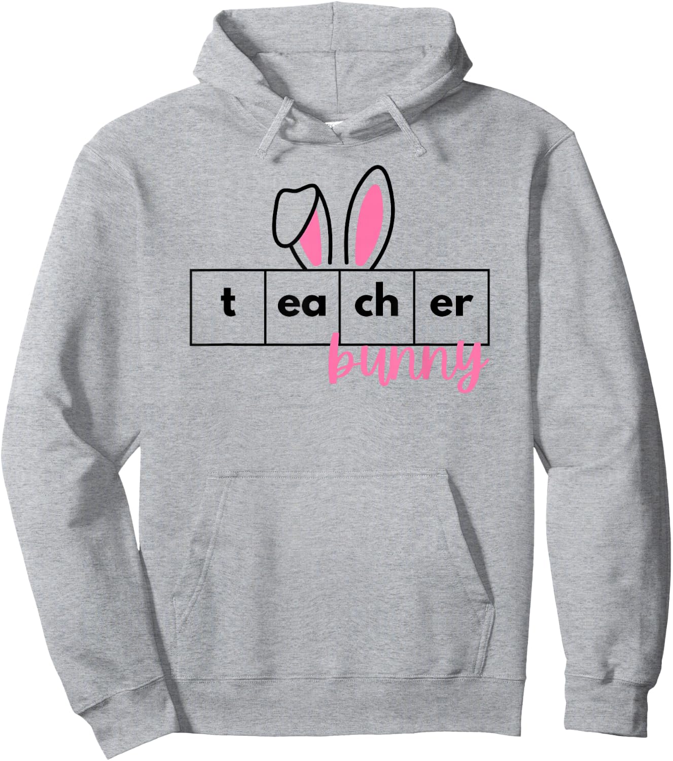 Teacher Bunny Reading Teacher Easter Spring Hoodie - Hoodie | Ash