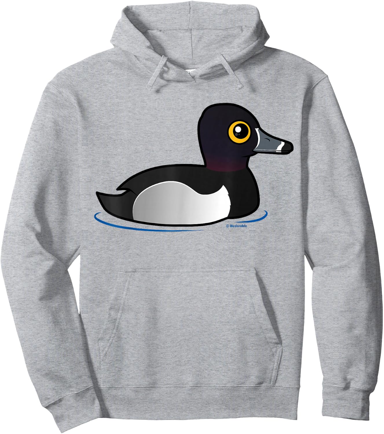 Cute Cartoon Ring-necked Duck Birdorable Waterfowl Bird Hoodie - Hoodie | Ash