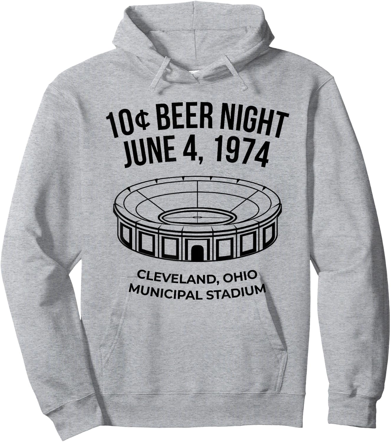 Cleveland Baseball Shirt Retro 10 Cent Beer Night Hoodie - Hoodie | Ash