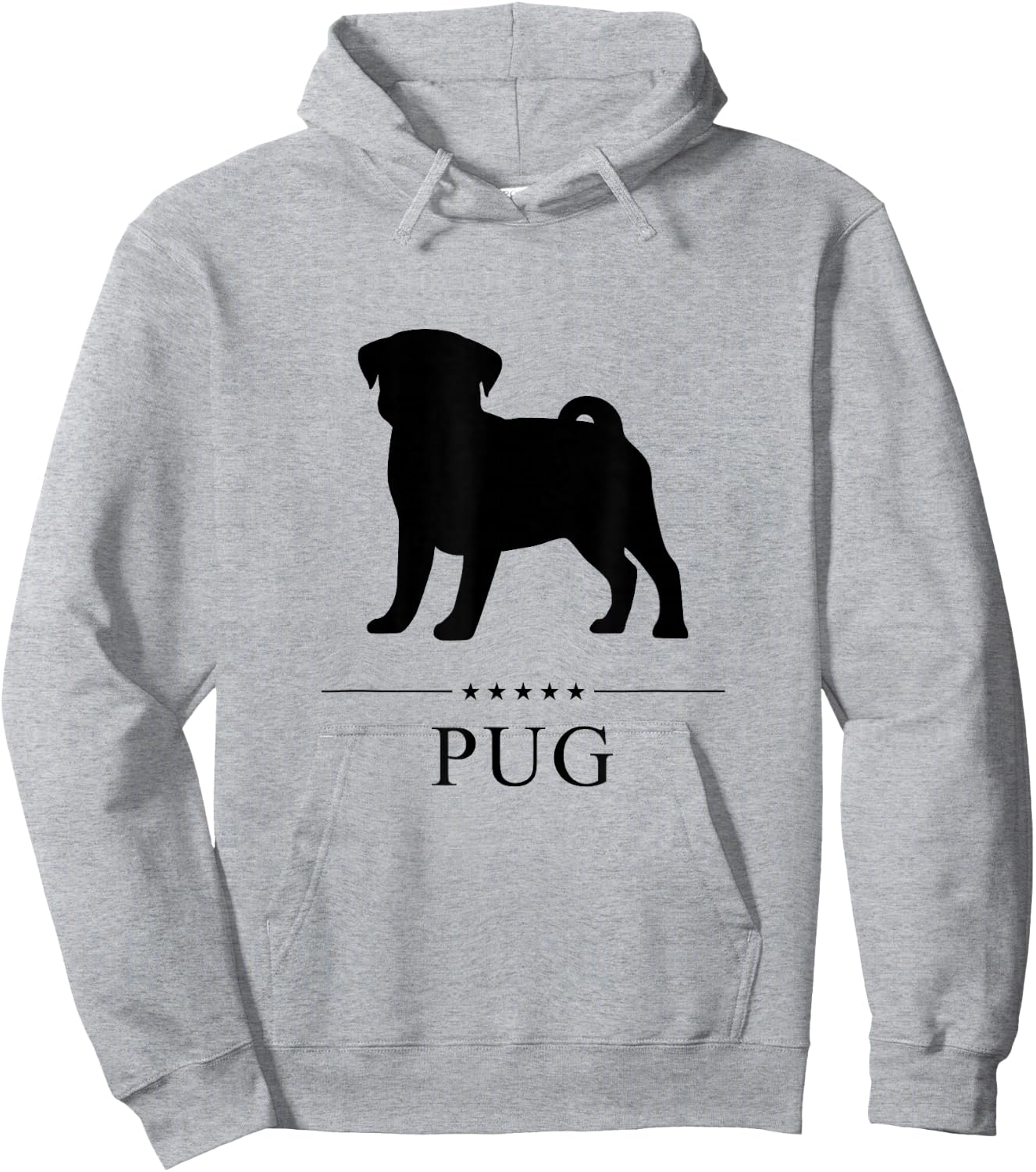 Pug Black Silhouette Hoodie - Hoodie | Ash