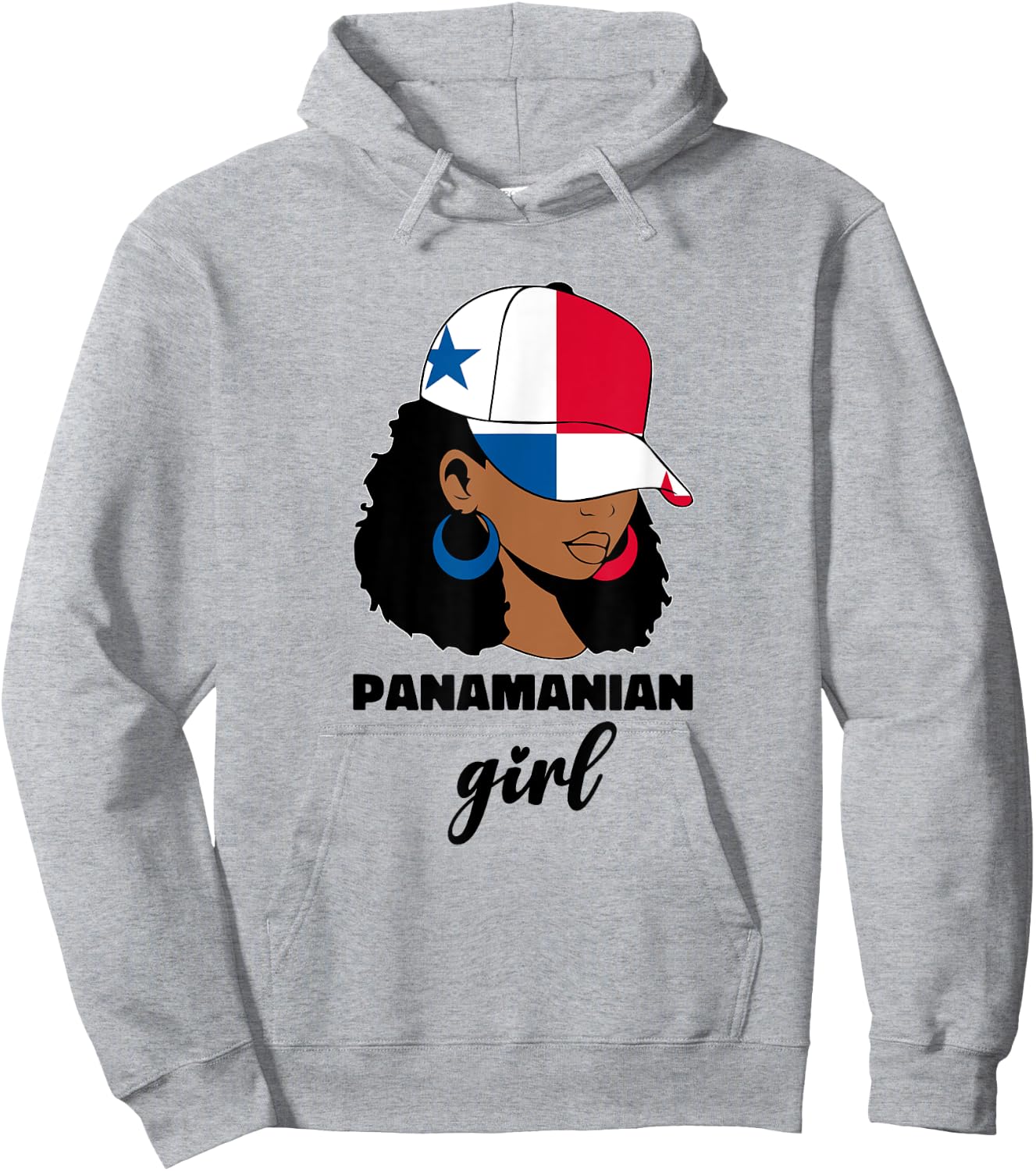 Black Afro Latina Panamanian Girl Women Panama Flag Panameña Hoodie - Hoodie | Ash